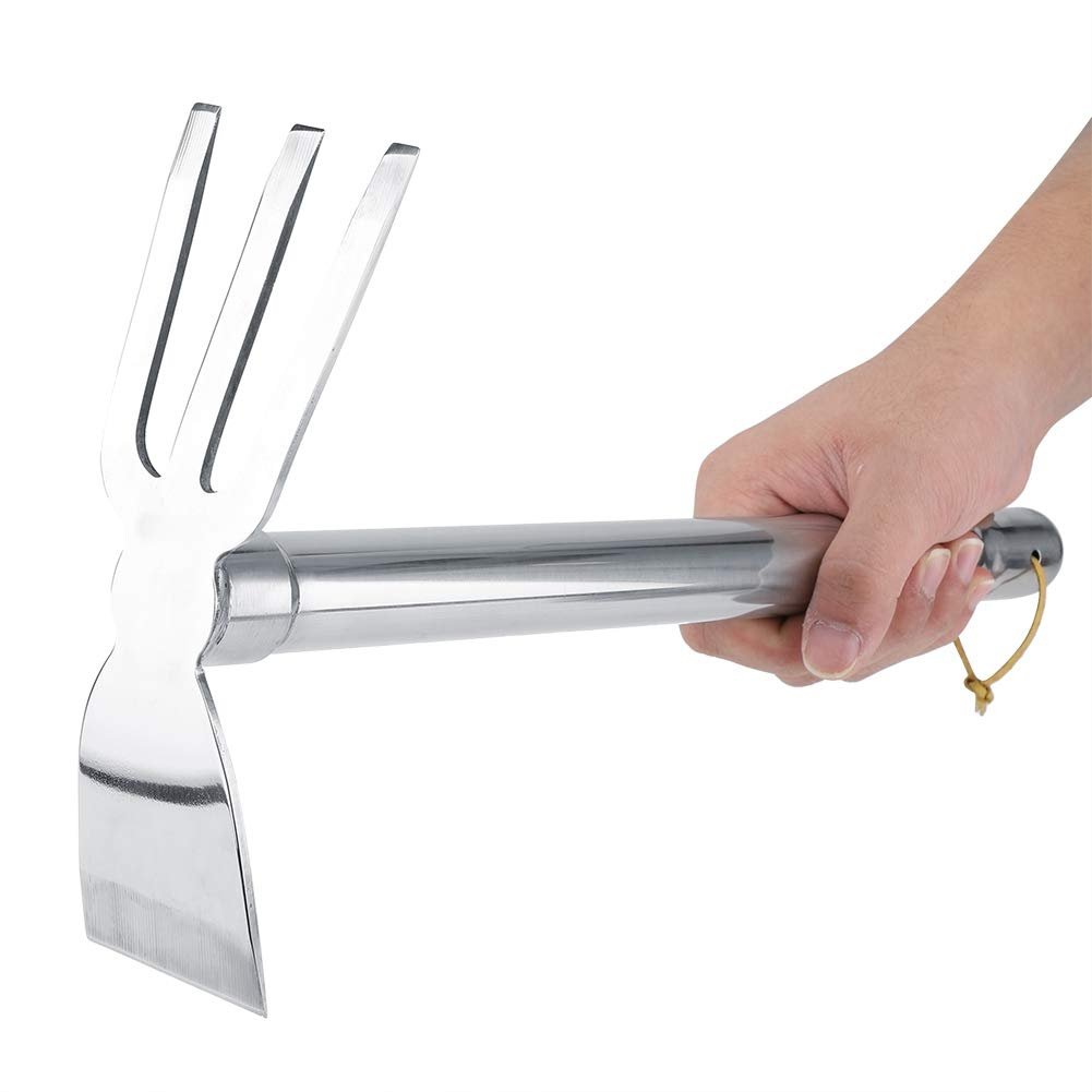 Cultivator Garden Tool, Garden Cultivator Steel Mini Rake with Rubber Handle - Image 5