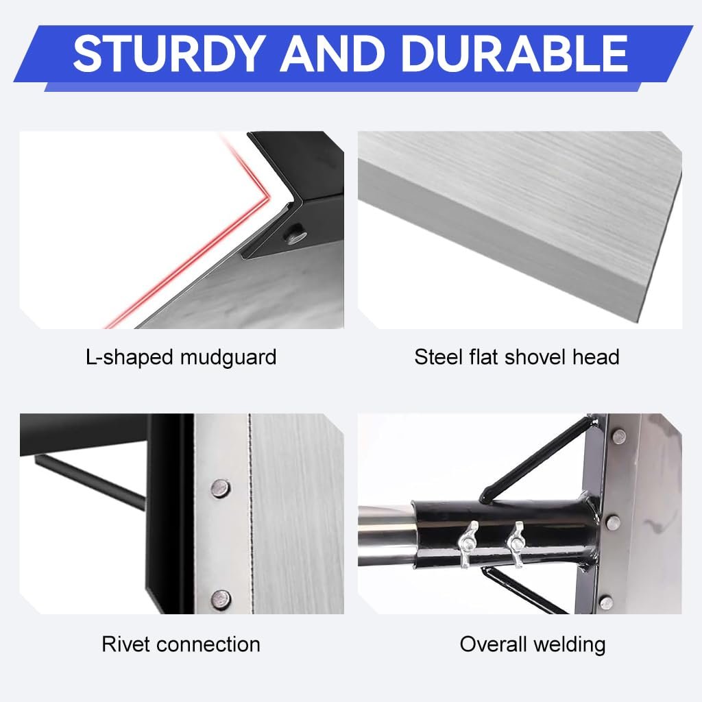 165cm Weed Puller Tool, 9in Wide Flat Head Shovel, 4 Assembly Poles - Image 4