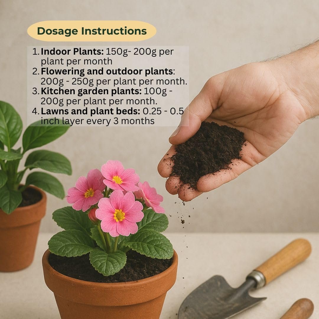 Harit Mantra Best Vermicompost for Home Gardening, Infused with Trichoderma, Organic Soil Conditioner and Plant Growth Enhancer, 10 Kg Pack (2 x 5 Kg), Chemical-Free, for Indoor and Outdoor Plants - Image 4