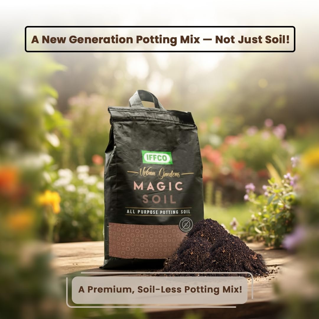 IFFCO Urban Gardens - Potting Soil 10kg - Magic Soil Potting Mix, Made with Export Quality Cocopeat with Added Organic Manure, Perlite & Nutrients - Ready to use Soil for Home Garden - Image 2