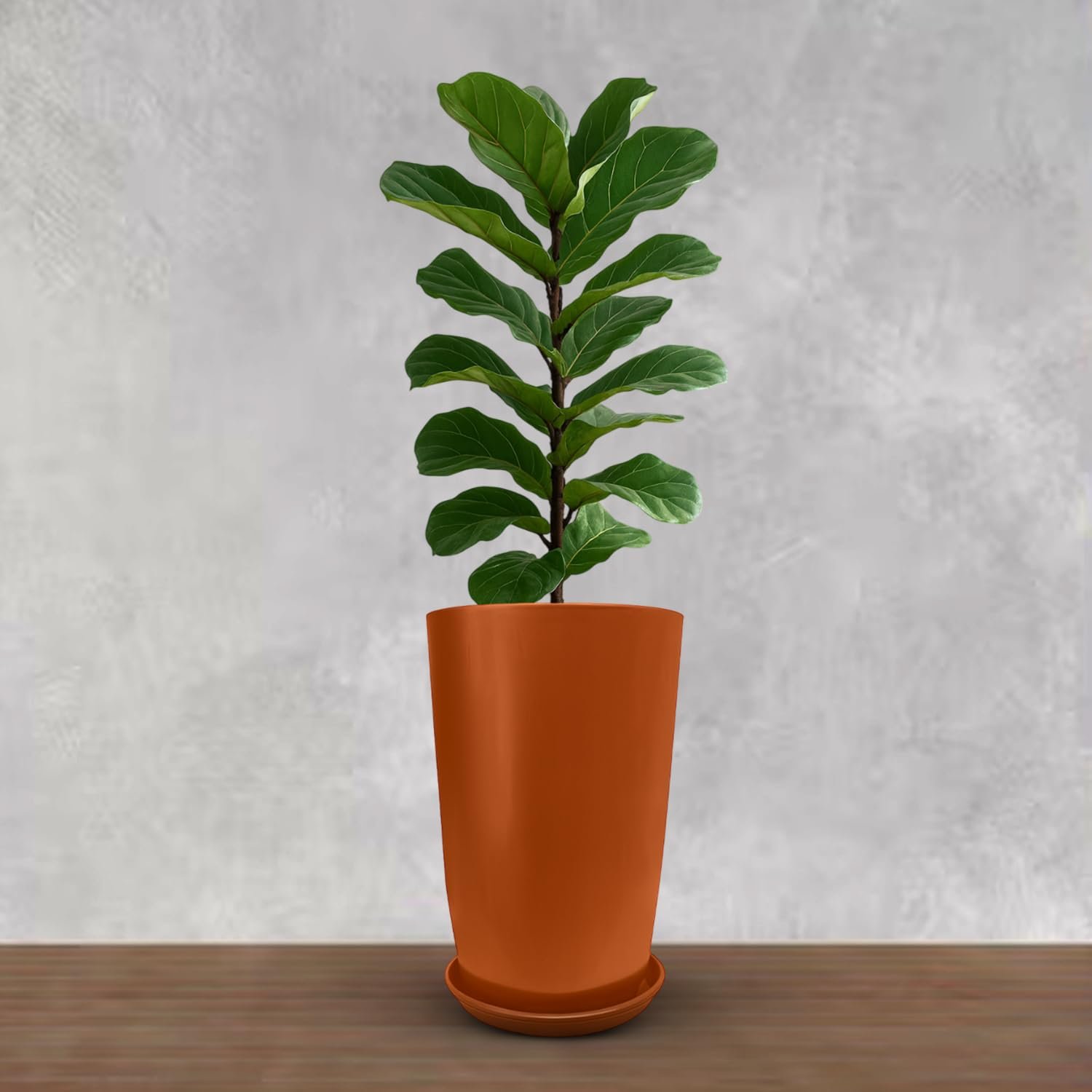 BonKaso 14 inch Copper Flower Pot | Size: 22x22x33 cm | Tall, Durable & Lightweight Polymer Tower Planter for Indoor & Outdoor Use: Home, Office, Garden & Balcony (Gamla/Gamale) - Image 5