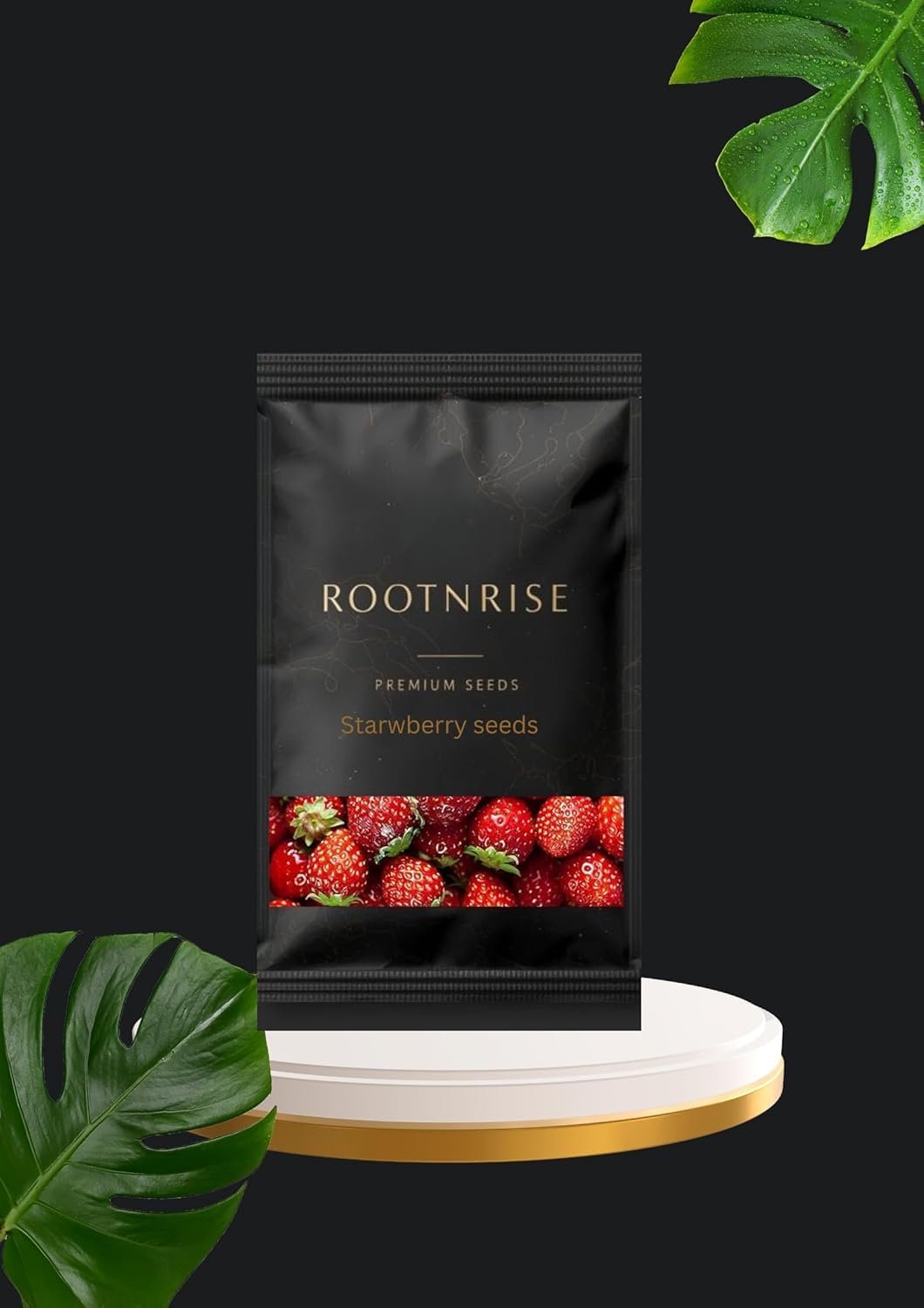 RootNrise Premium Strawberry Seeds for Home and Garden, Hybrid Variety (Pack of 10+ Seeds)