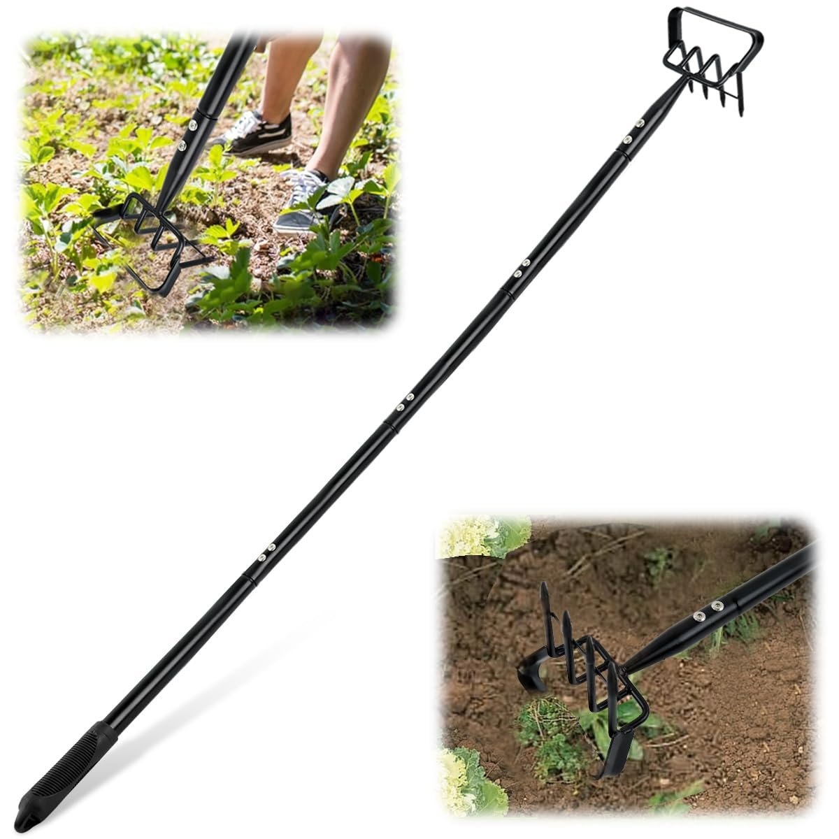 ® Manual Weeder Tool 1.6m 4-Claw Handle for Agriculture and Garden