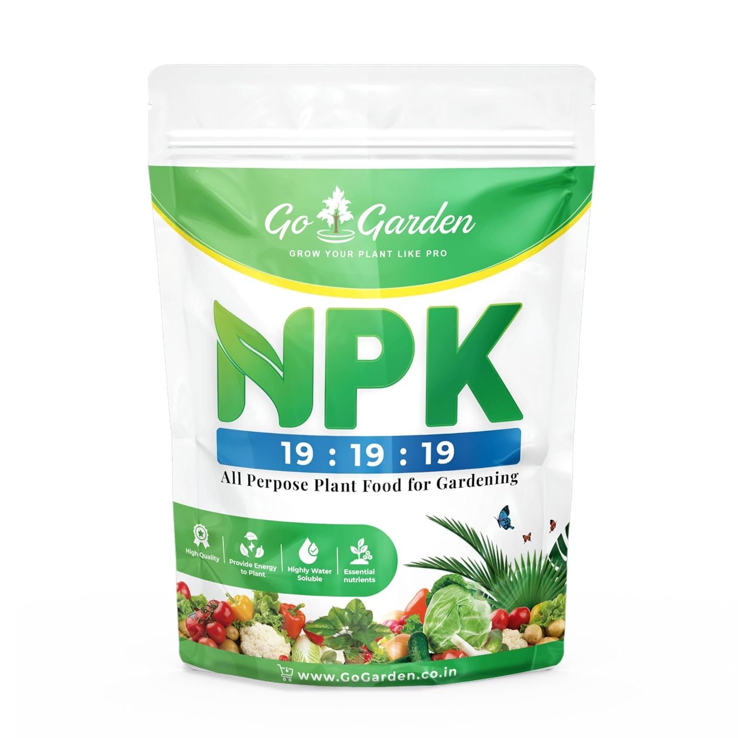 NPK 19 19 19 Fertilizer for Plants | Water Soluble Plant Fertilizer for Growth, Flowering & Fruiting | Garden & Indoor Plant Care – 400 Gram