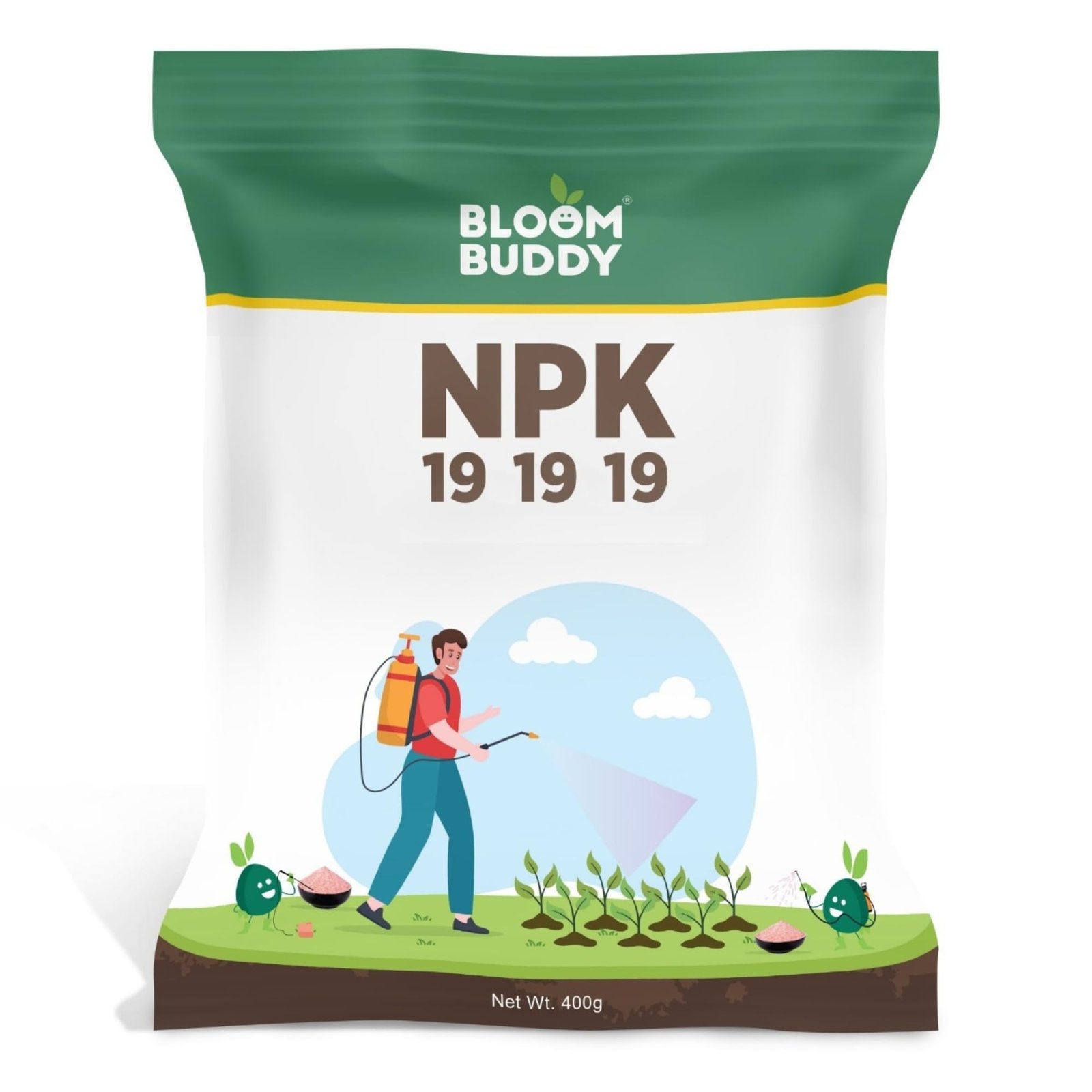 NPK 19:19:19 Fertilizer for Plants | Water Soluble All-Purpose Plant Food for Growth, Flowering & Fruiting | Indoor & Garden Plants – 400g