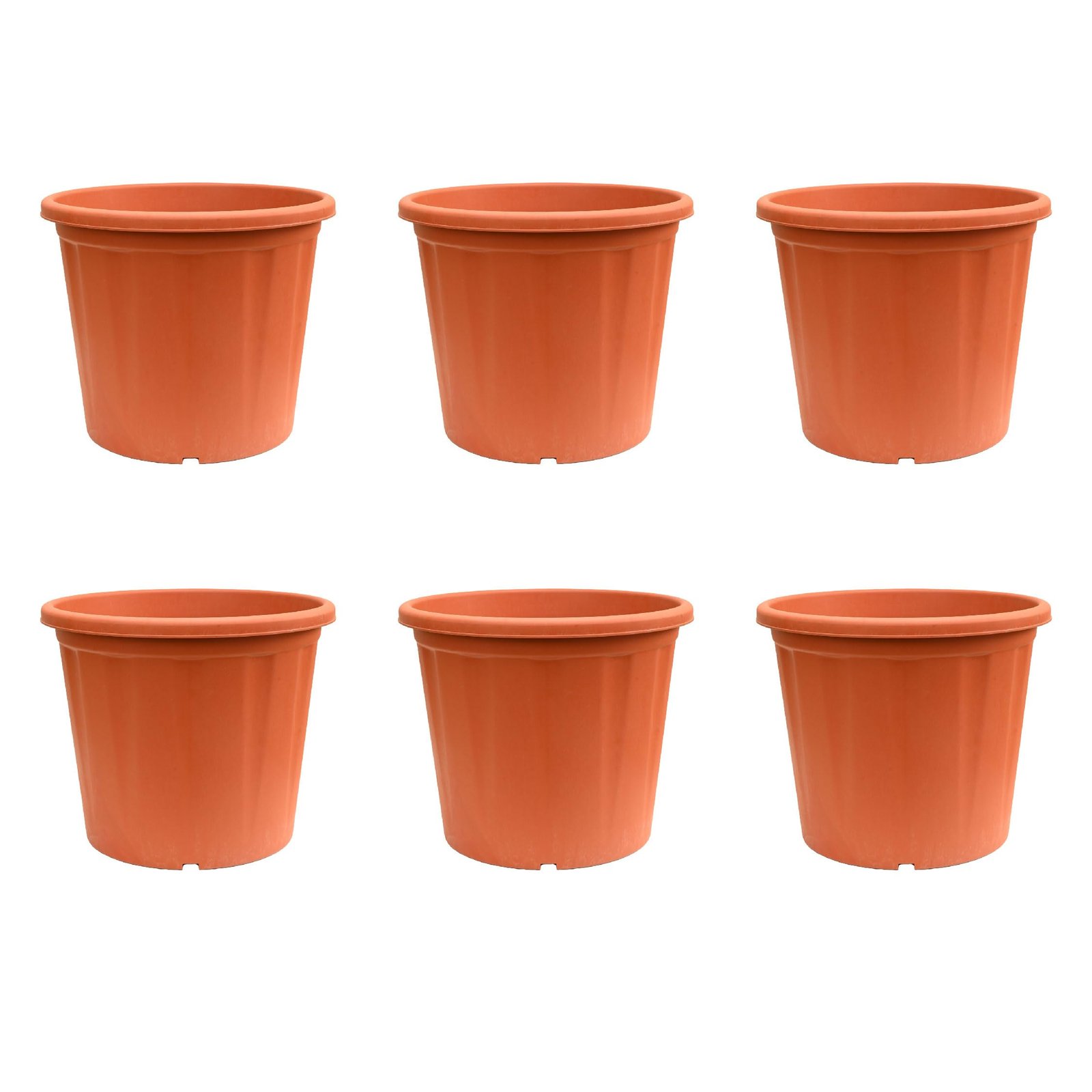 UGAOO UV Treated Gardening Pots and Planters for Plants (10 inch Brown/Terracotta Color Set of 6 Plastic Pots)