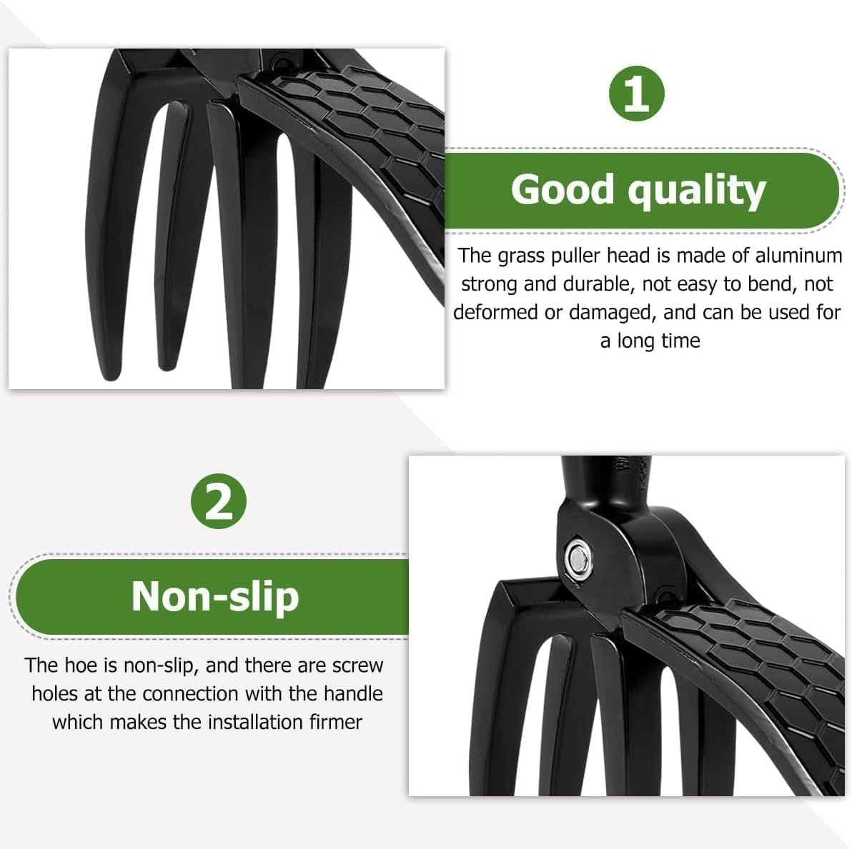 Adjustable Long Handle Weed Removal Tool Handle Only, Stainless Steel Stand Up Weed Puller, Manual Weed Picker Tool for Garden Lawn, Remove Weeds Without Bending or Kneeling - Image 4