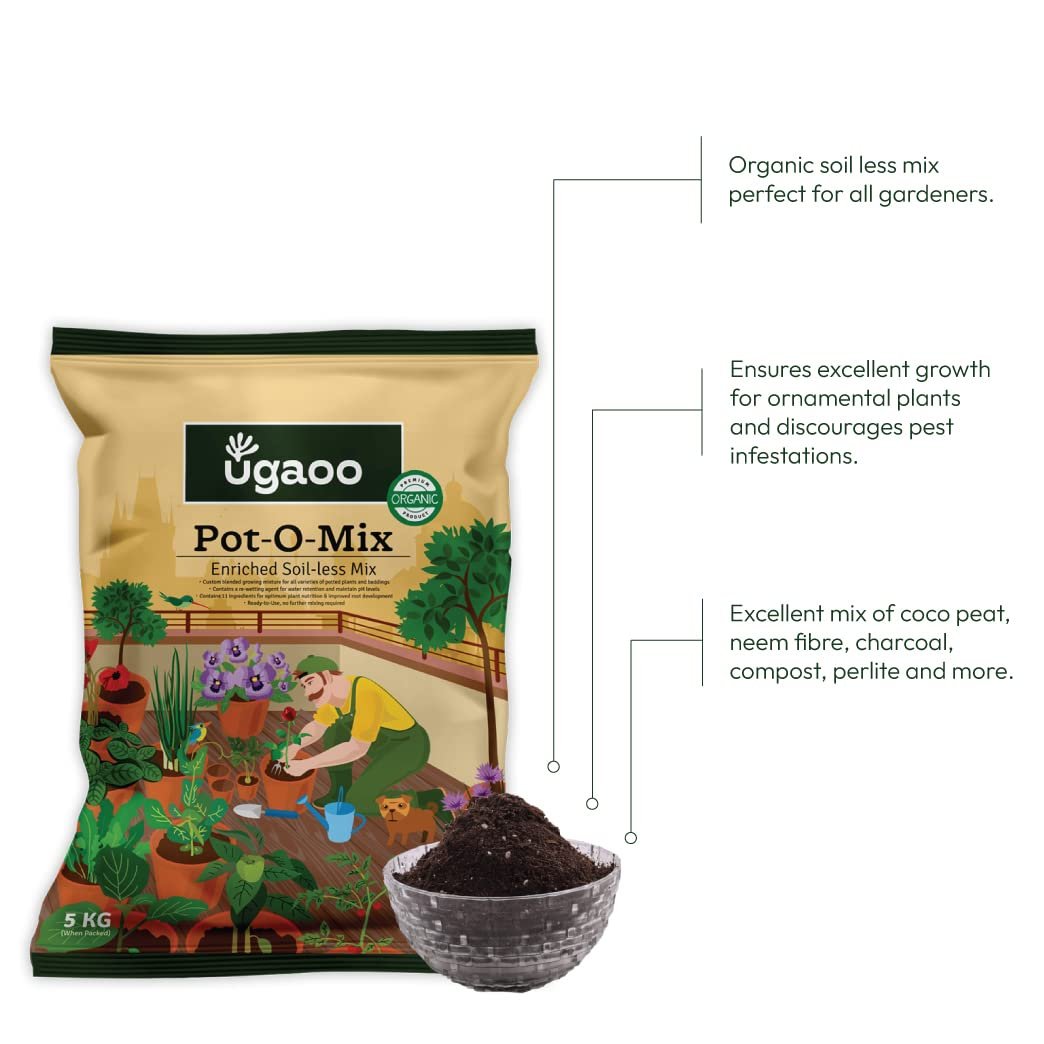Ugaoo Pot-O-Mix Potting Soil with Fertilizer for Home Garden Plants - 5 kg - Image 3