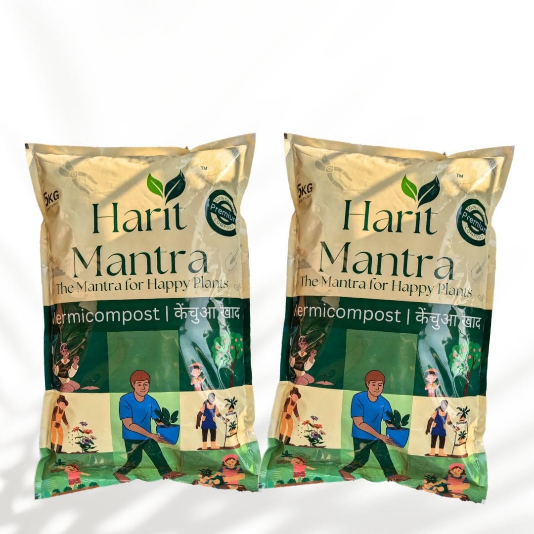 Harit Mantra Best Vermicompost for Home Gardening, Infused with Trichoderma, Organic Soil Conditioner and Plant Growth Enhancer, 10 Kg Pack (2 x 5 Kg), Chemical-Free, for Indoor and Outdoor Plants - Image 6