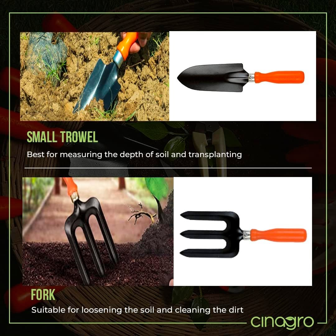 Metal Grarden Tools Kit, Set of 5, Weeder, Big & Small Trowel - Image 7