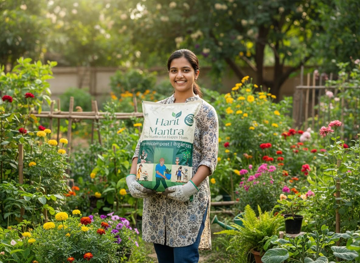 Harit Mantra Best Vermicompost for Home Gardening, Infused with Trichoderma, Organic Soil Conditioner and Plant Growth Enhancer, 10 Kg Pack (2 x 5 Kg), Chemical-Free, for Indoor and Outdoor Plants - Image 3