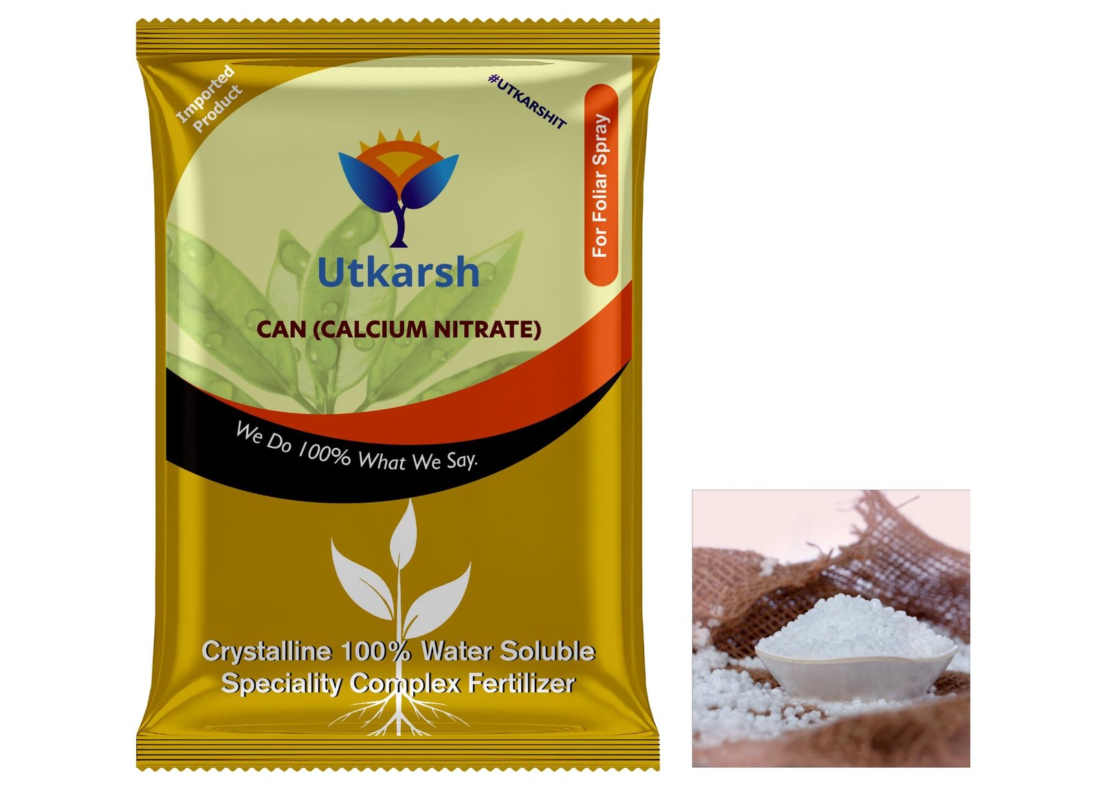 Utkarsh Calcium Nitrate Fertilizer for Plants Home Garden | 100% Water Soluble Foliar Spray Nutrition, Promotes & Boosts Healthy Flower and Fruit Growth (900 gm; Pack of 1) - Image 9