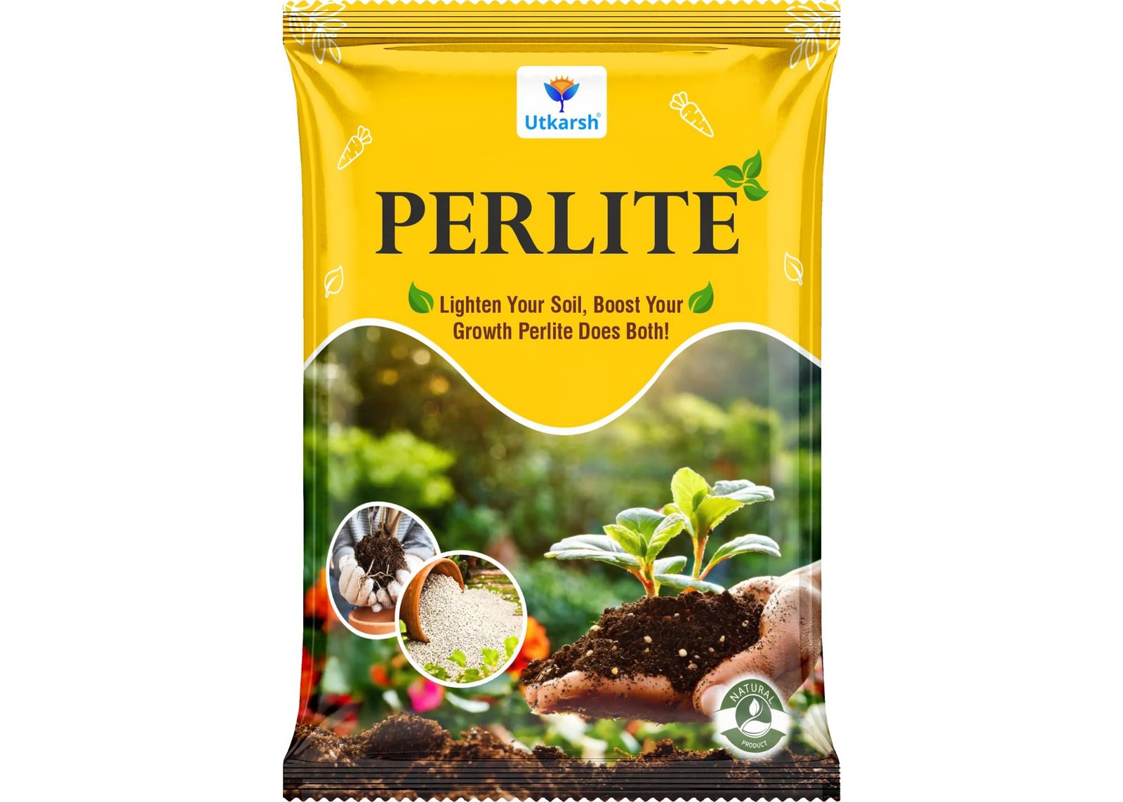Utkarsh Perlite for Plants Growth, Home Terrace Garden, Indoor & Outdoor Plants, Hydroponics & Horticulture, Conditioner for Potting Soil Mix, Enhances Drainage & Aeration (500 gm; Pack of 1)
