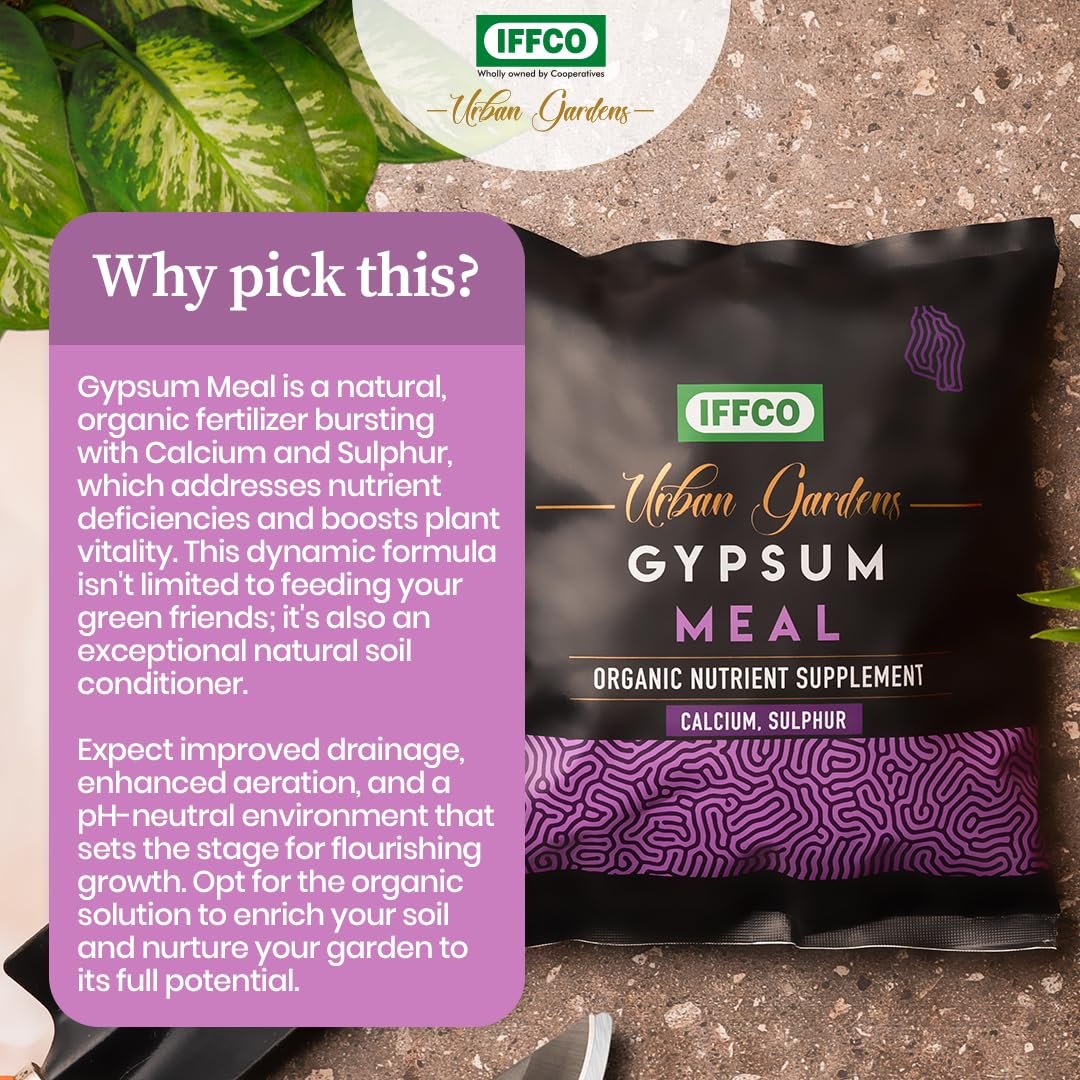 IFFCO Urban Gardens - Gypsum Meal - 9Kg - Organic Calcium Sulphate Fertilizer & Soil Conditioner for Lawns, Plants and Home Garden - Plant Nutrient Supplement in Slow-Release Powder - Image 3