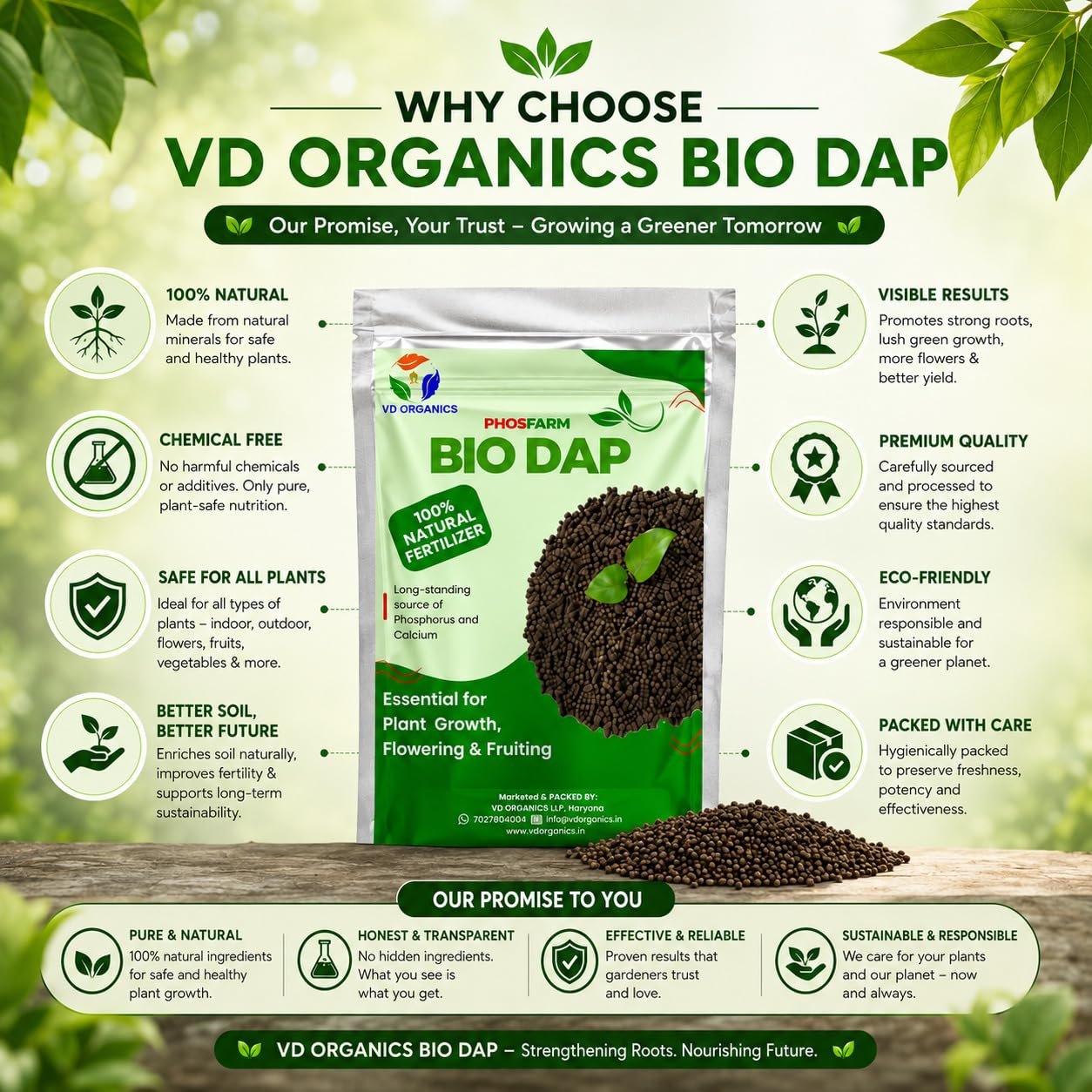 VD ORGANICS Bio Dap Organic Fertilizer for Plants 5kg, Granules | Organic Plant Food for Faster Root Growth, Healthy Flowering & Fruiting | Indoor & Outdoor Plants, Home Garden & Vegetable Plants - Image 5