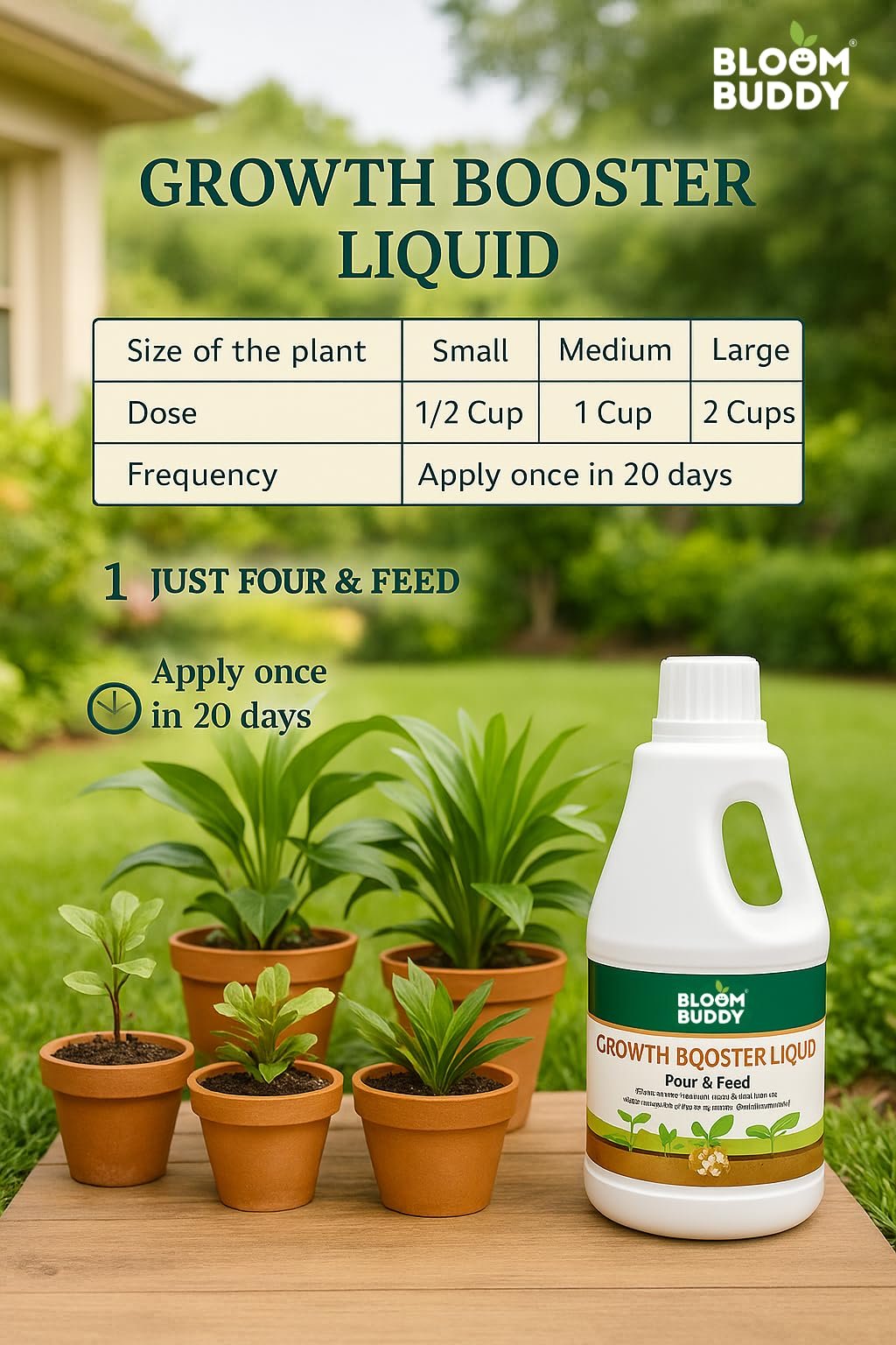Bloom Buddy Growth Booster Liquid – Pour & Feed™ | 1L Nutrient-Rich Plant Tonic for Faster Growth, Strong Roots & Vibrant Greenery | For All Indoor & Outdoor Plants - Image 5