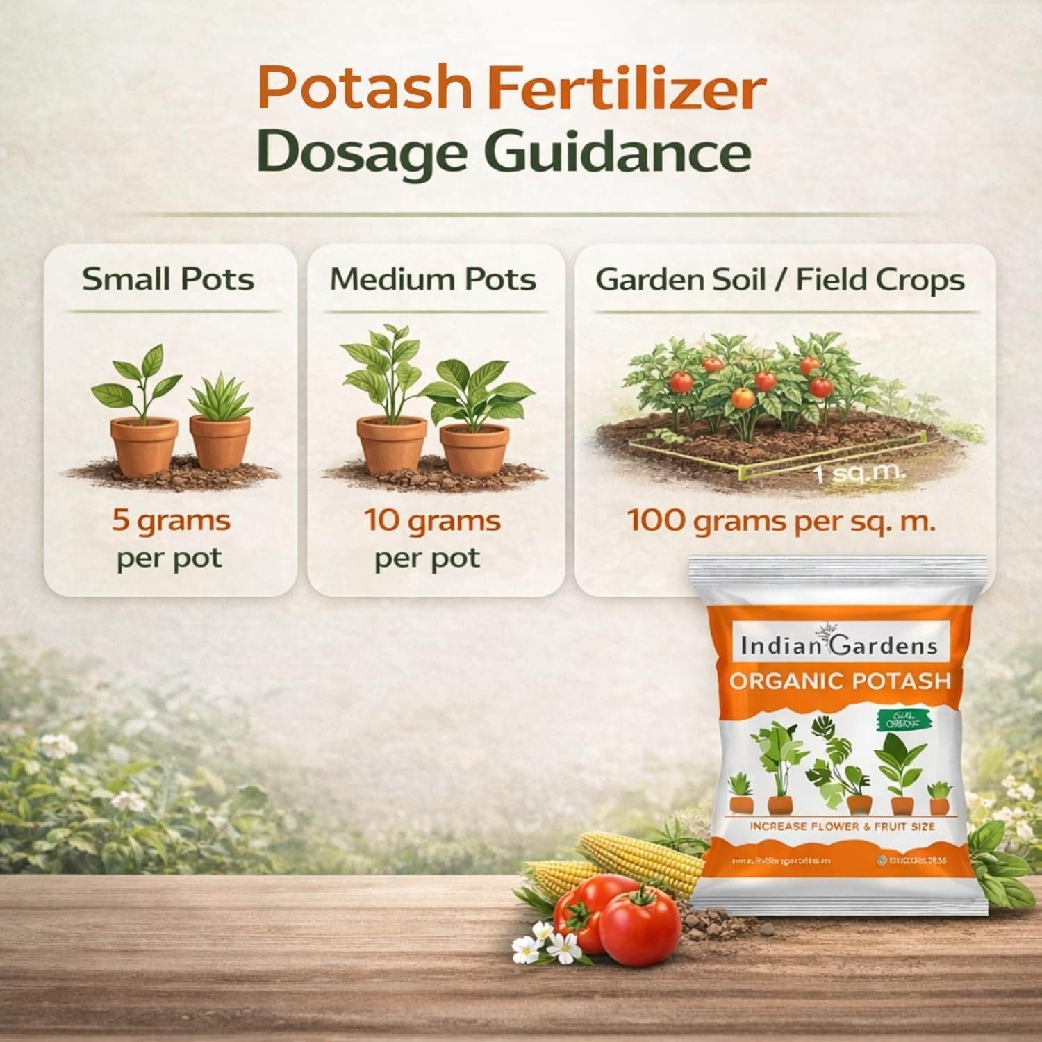 Indian Gardens - Organic Bio Potash (900 Grams) Fertilizer | Plant Nutrient Supplement | Slow Release Granules For Plants and Home Garden - Image 5