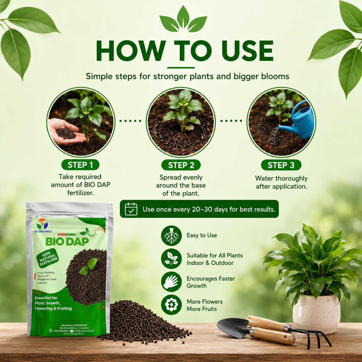 VD ORGANICS Bio Dap Organic Fertilizer for Plants 5kg, Granules | Organic Plant Food for Faster Root Growth, Healthy Flowering & Fruiting | Indoor & Outdoor Plants, Home Garden & Vegetable Plants - Image 6