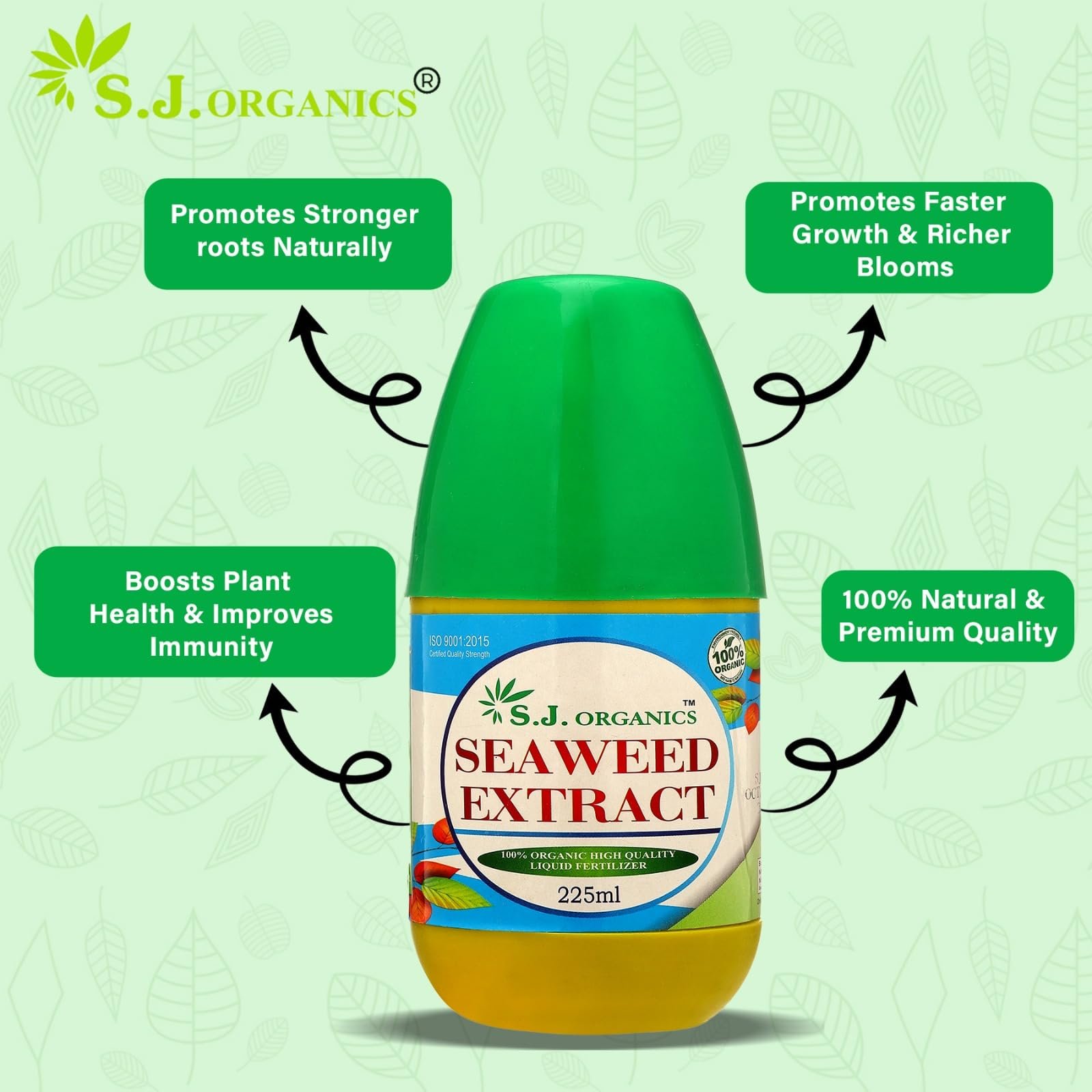 SJ Organics Seaweed Extract 900ml Organic Liquid Fertilizer with Measuring Cap for Home Gardening | Seaweed Liquid Fertilizer for Plant | Sea Weed Fertilizer - Image 4