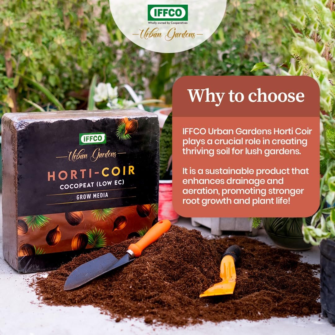 IFFCO Urban Gardens - Cocopeat Expand 5kg Upto 75 litres - Low EC Cocopeat Block for Plants & Home Garden - Export Quality Natural Coconut Coir Fibre with Neutral pH. - Image 3