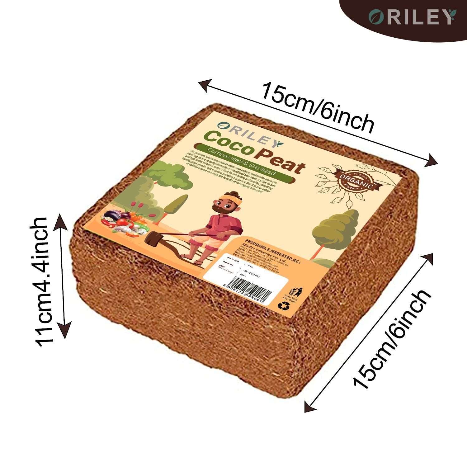 Oriley 5 Kg 100% Natural Cocopeat Block for Garden Plants Organic Agricultural Compost Coco Peat for Indoor & Outdoor Fertilizer Kitchen Terrace Gardening Khaad (Expands Upto 75 litres of Powder) - Image 6