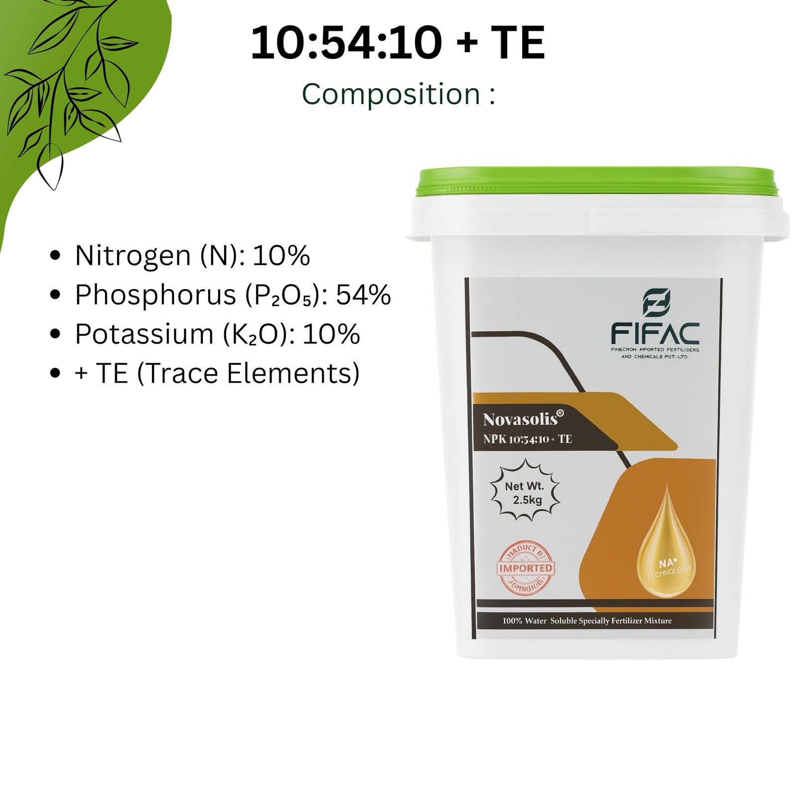 NOVASOLIS NPK 10:54:10 Fertilizer - Water Soluble High Phosphorus Fertilizer | Complete Plant Nutrition for Gardening, Growth Boost & Flowering (10 Kg) - Image 2