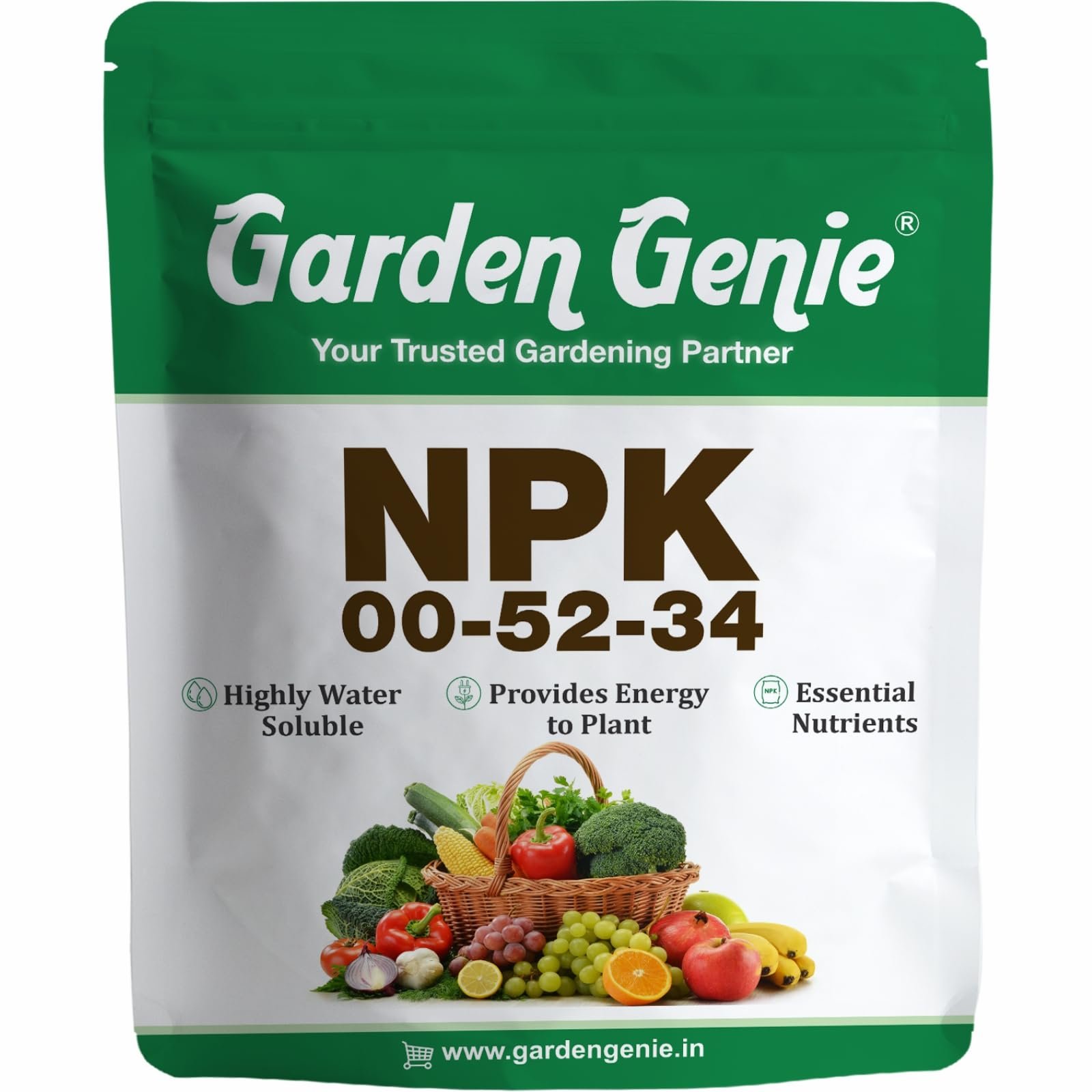Garden Genie MKP 00 52 34 (Mono Potassium Phosphate) NPK 00-52-34, 800 Gm