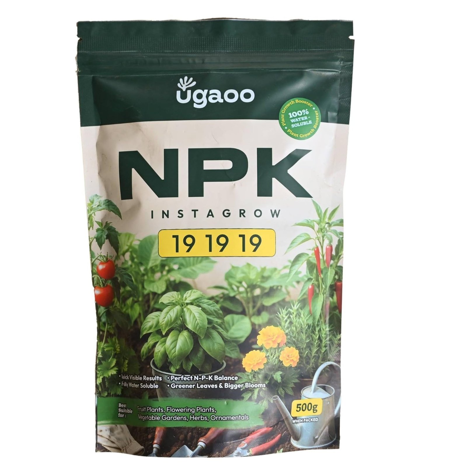 Ugaoo InstaGrow NPK 19:19:19 Fertilizer (500g) Powder| Water-Soluble Plant Food for Growth, Flowering & Fruiting | Balanced NPK for Indoor & Outdoor Plants