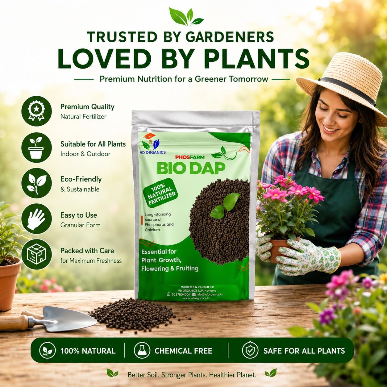 VD ORGANICS Bio Dap Organic Fertilizer for Plants 5kg, Granules | Organic Plant Food for Faster Root Growth, Healthy Flowering & Fruiting | Indoor & Outdoor Plants, Home Garden & Vegetable Plants - Image 9