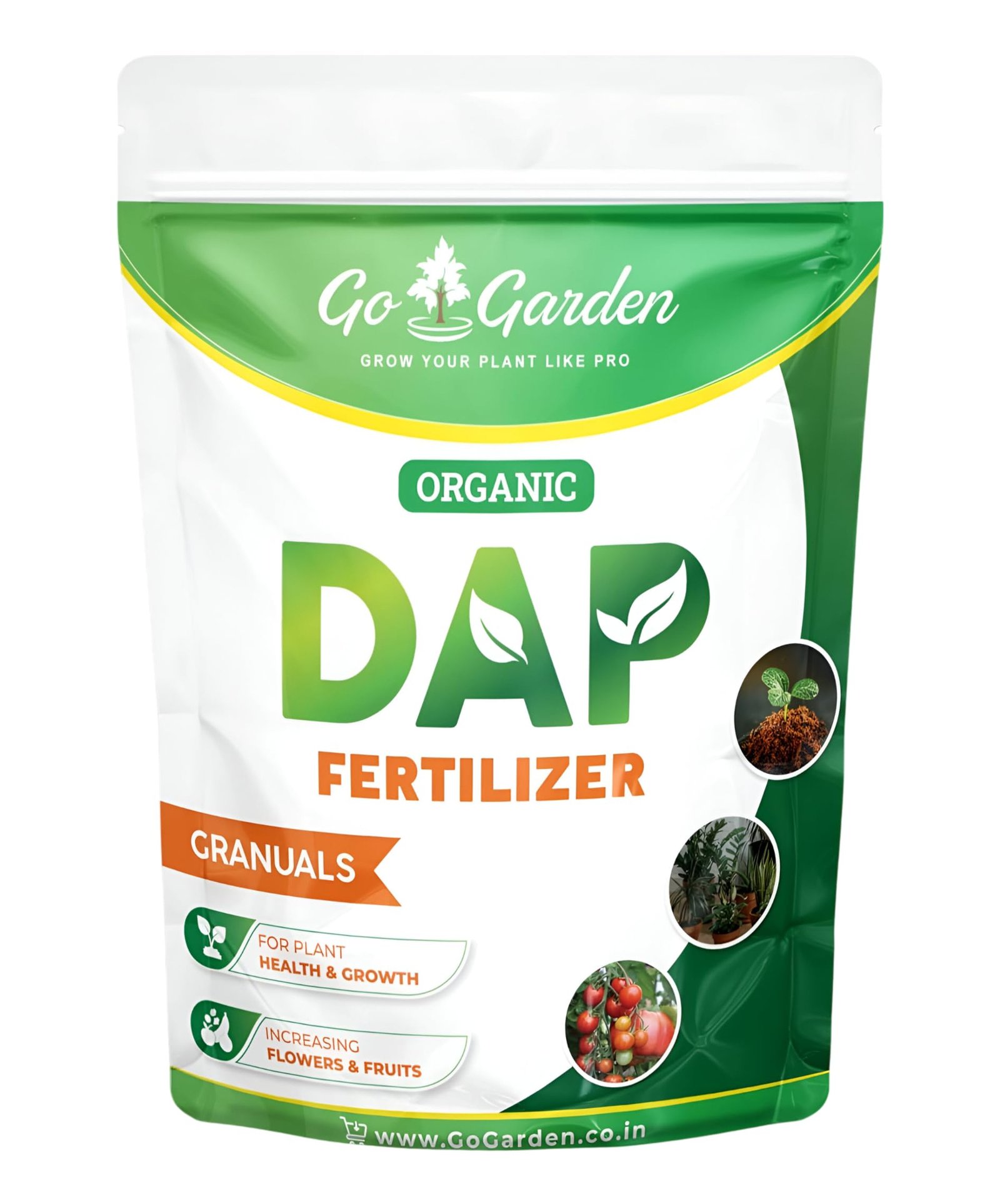 Go Garden Bio DAP Fertilizer for Plants | Organic DAP for Faster Growth, Flowering & Fruiting – Ideal for Home Garden, Indoor & Outdoor Plants 400 Gram Granules