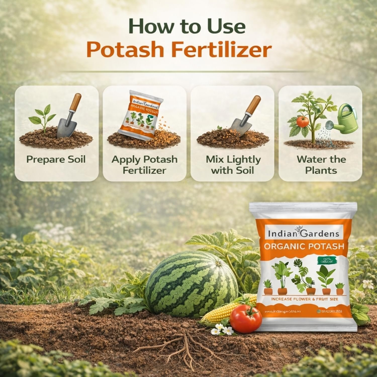 Indian Gardens - Organic Bio Potash (900 Grams) Fertilizer | Plant Nutrient Supplement | Slow Release Granules For Plants and Home Garden - Image 4