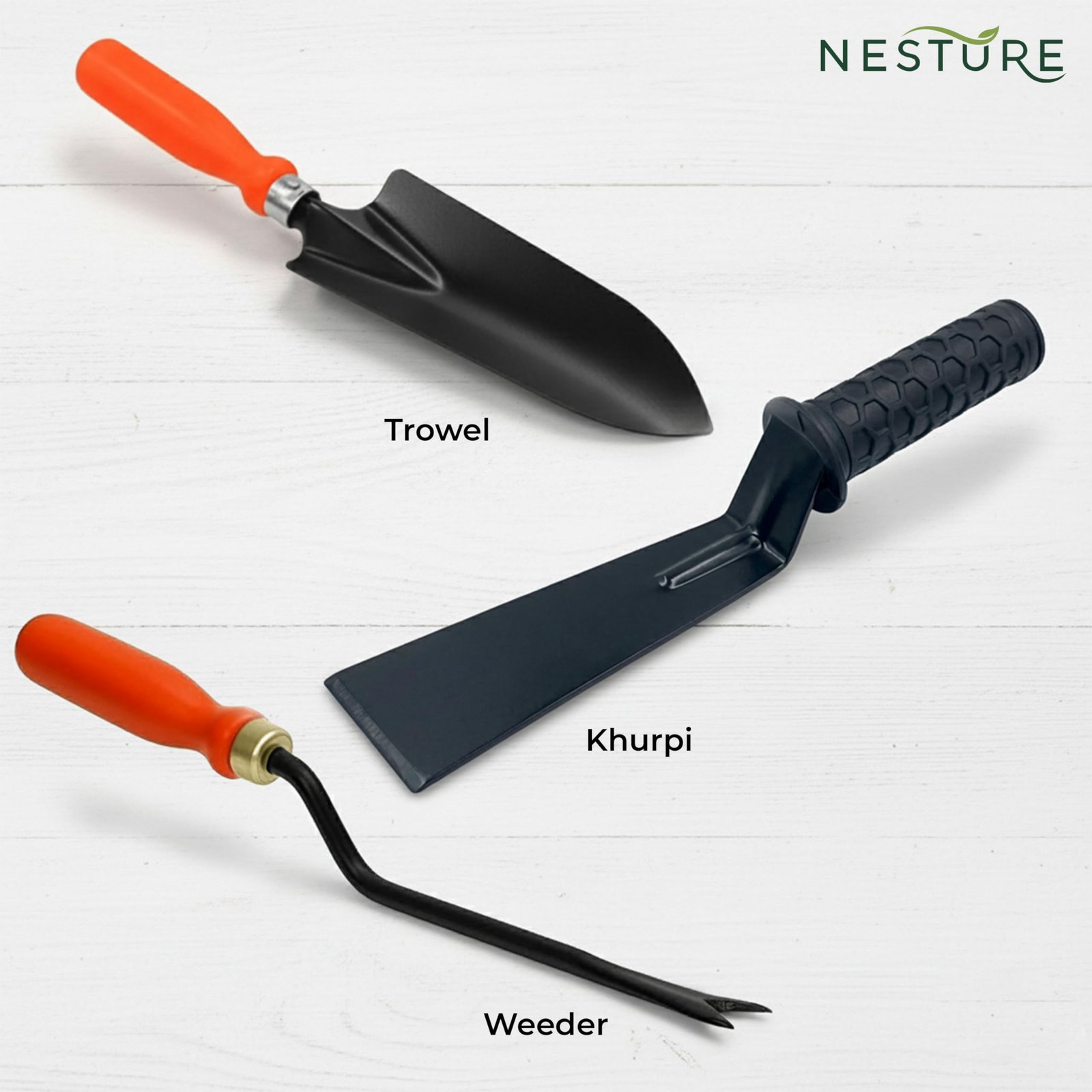 Gardening Tools Kit for Home Garden 3 Pcs | Khurpi, Hand Weeder & Trowel | Gardening Tools Heavy Duty Set for Soil Digging, Weeding & Planting - Image 2