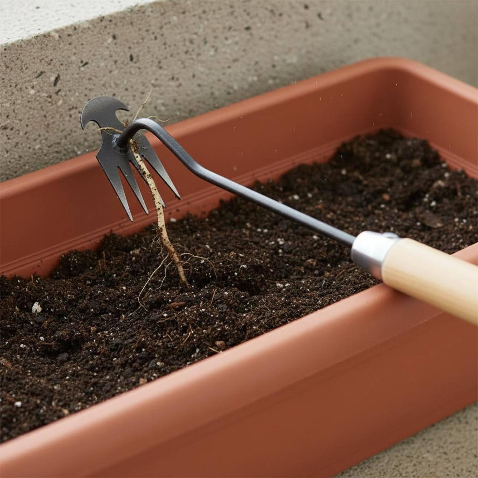 ® Weeding Rake Hoe Multi-Functional Manual Unwanted Plants Remover Garden Root Puller Sturdy Duty Crevice Tool Stainless, 1 Pc, Half-Round | Hoes & Cultivators Tools Equipment Gardening - Image 3
