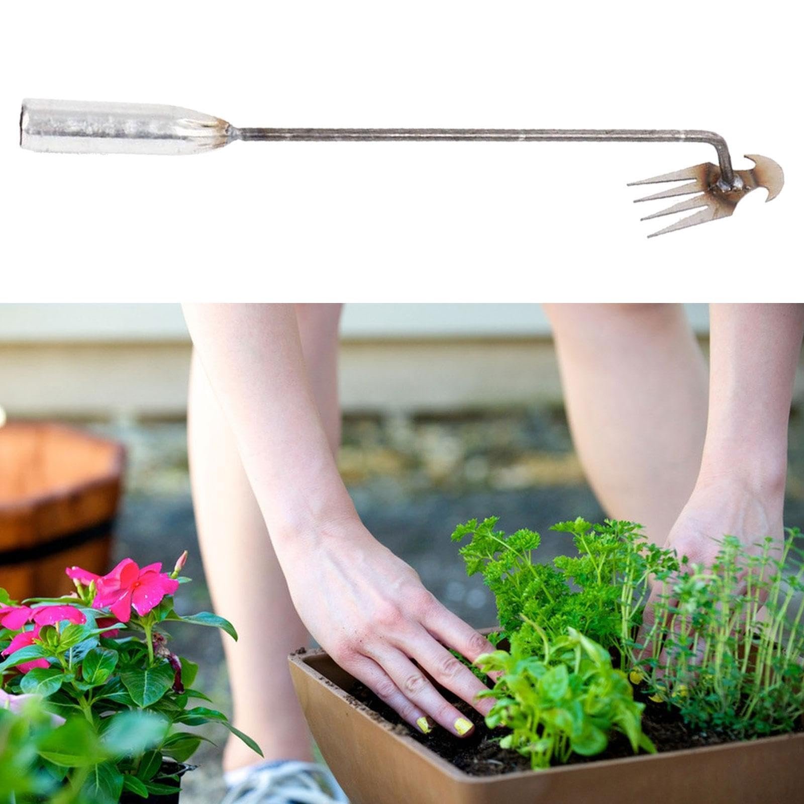 Weeding Artifact Hand Cultivator Rake Hoe Tiller Tool for Vegetable Planting 40Cm - Image 6
