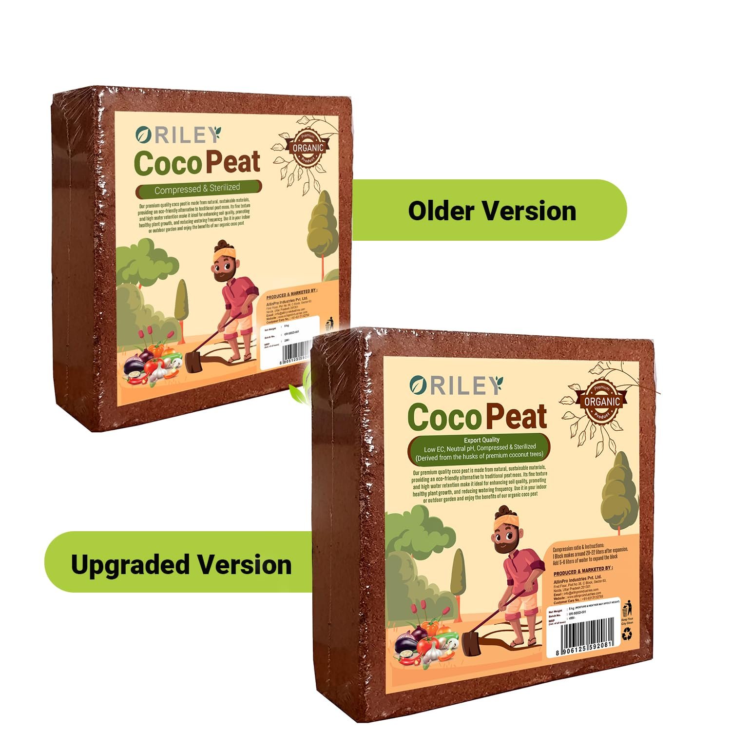 Oriley 5 Kg 100% Natural Cocopeat Block for Garden Plants Organic Agricultural Compost Coco Peat for Indoor & Outdoor Fertilizer Kitchen Terrace Gardening Khaad (Expands Upto 75 litres of Powder) - Image 2