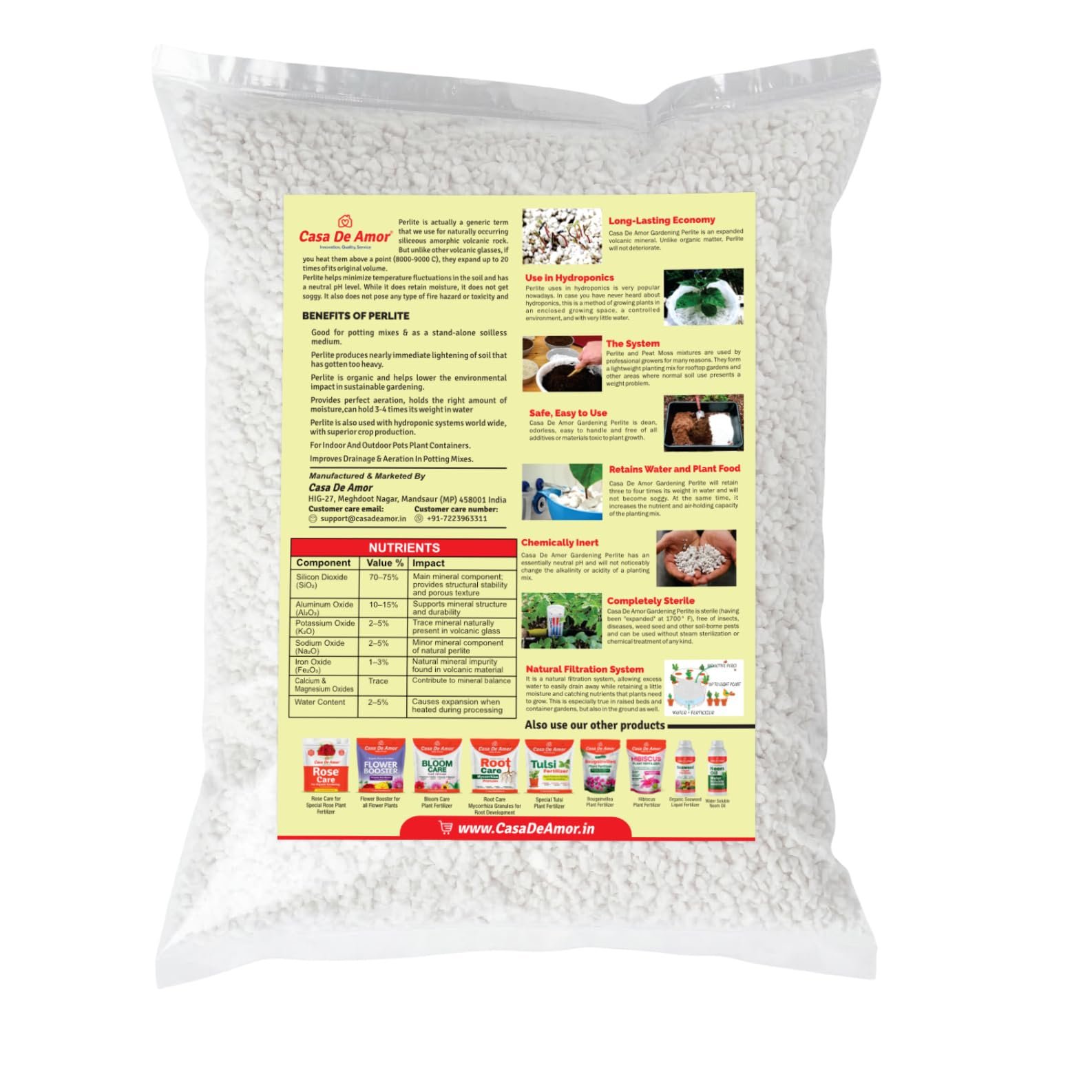Casa De Amor Perlite for Hydroponics & Horticulture, 500 Gram - Image 3