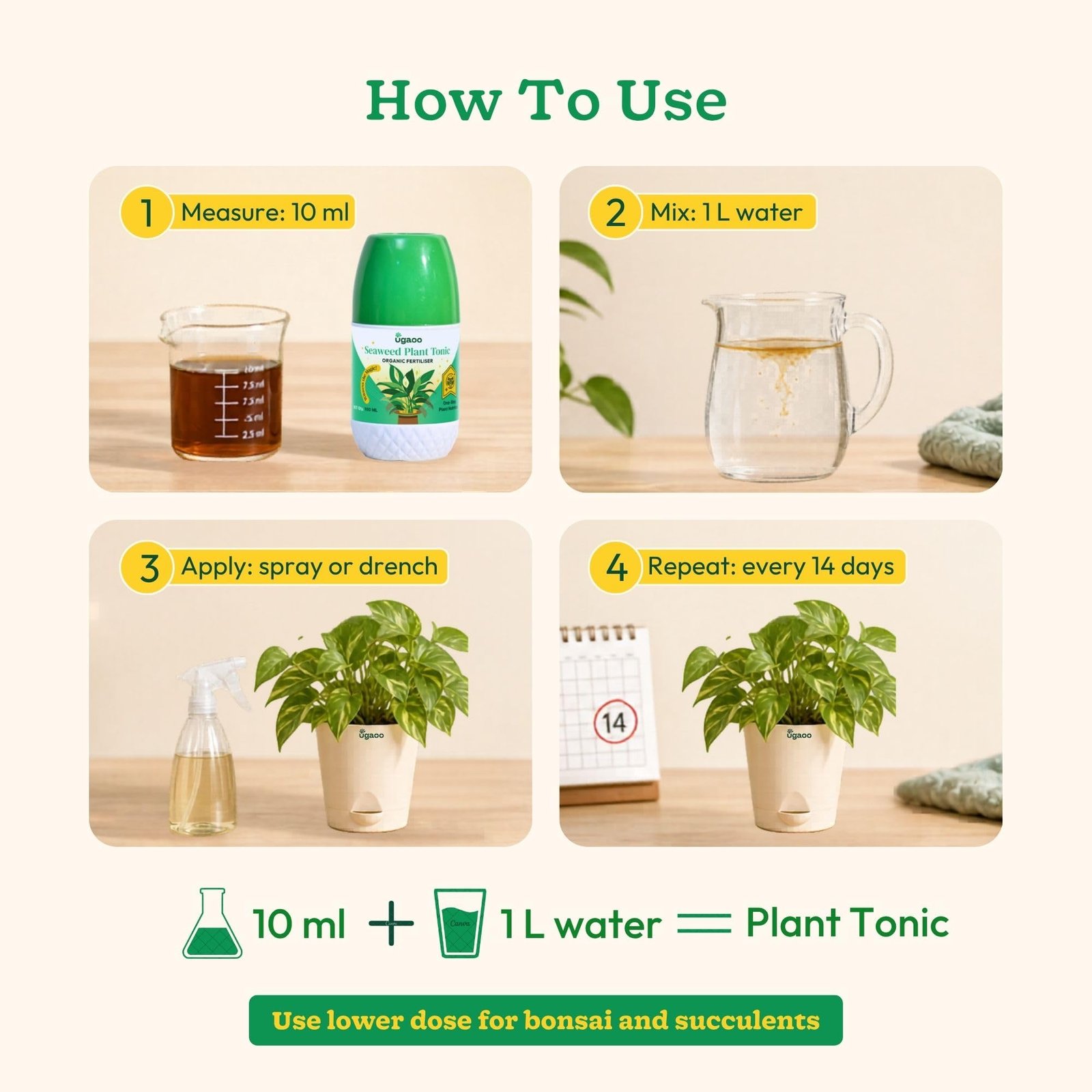 UGAOO Liquid Seaweed Fertilizer Concentrate for Plant - Growth Booster & Plants Tonic (250 ml) - Image 4