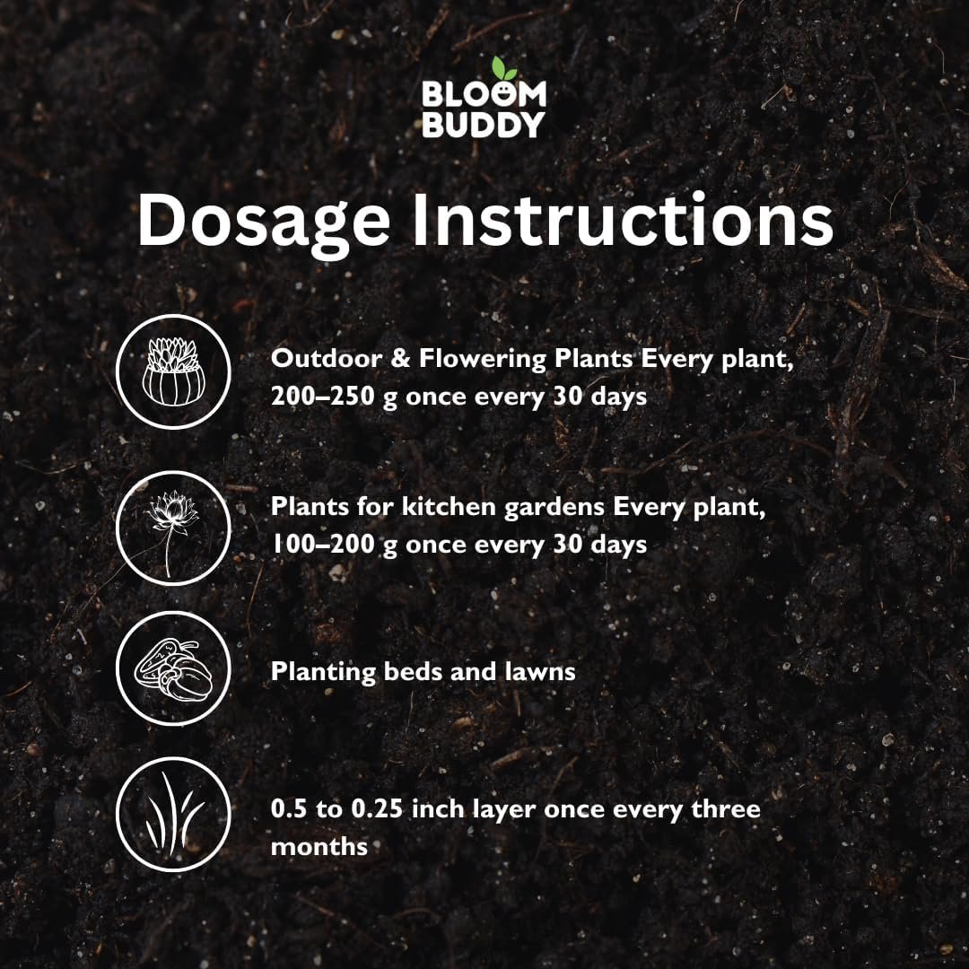 BLOOMBUDDY Organic Vermicompost – 5 kg | Plant Fertilizer & Compost for Plants | Natural Manure for Home Gardening | Vermi Compost for Plants, Indoor Pots & Home Garden Use - Image 6