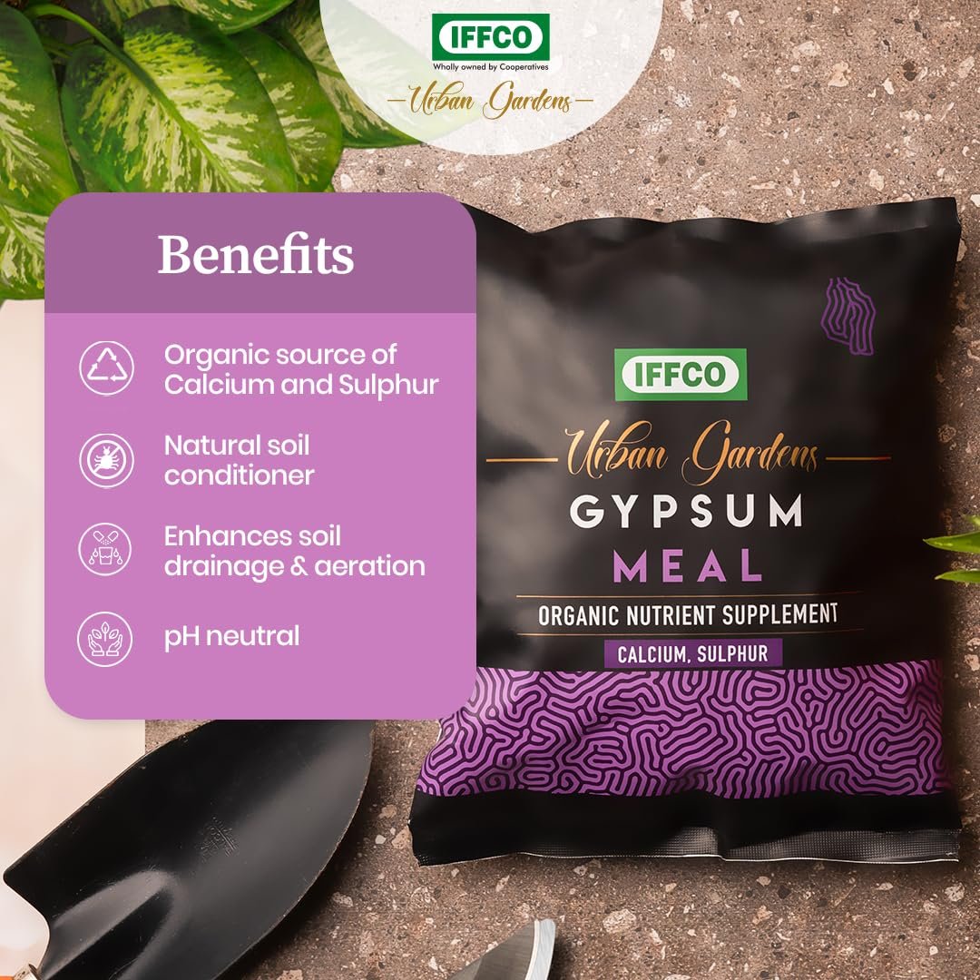 IFFCO Urban Gardens - Gypsum Meal - 9Kg - Organic Calcium Sulphate Fertilizer & Soil Conditioner for Lawns, Plants and Home Garden - Plant Nutrient Supplement in Slow-Release Powder - Image 4