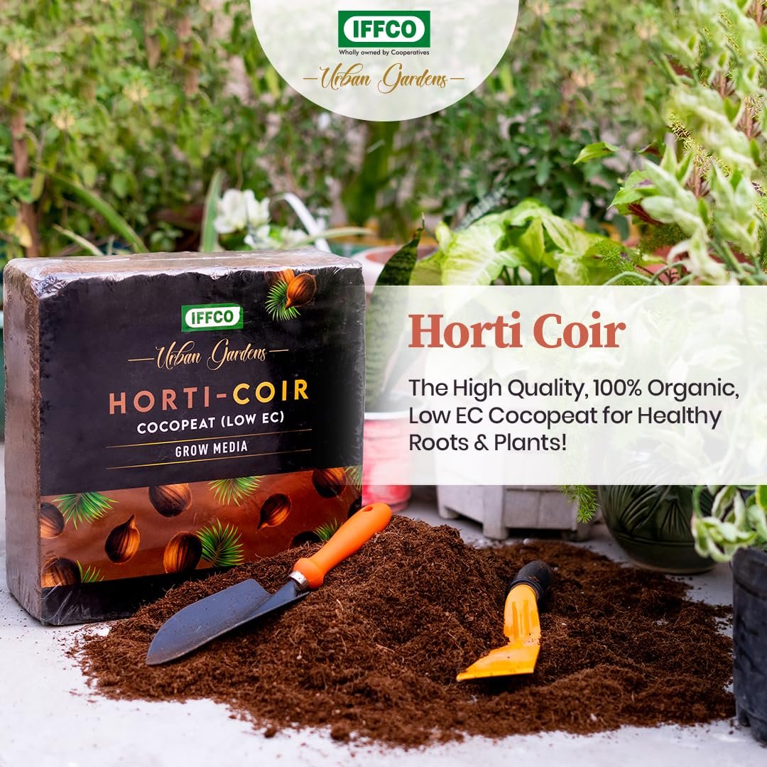 IFFCO Urban Gardens - Cocopeat Expand 5kg Upto 75 litres - Low EC Cocopeat Block for Plants & Home Garden - Export Quality Natural Coconut Coir Fibre with Neutral pH. - Image 2