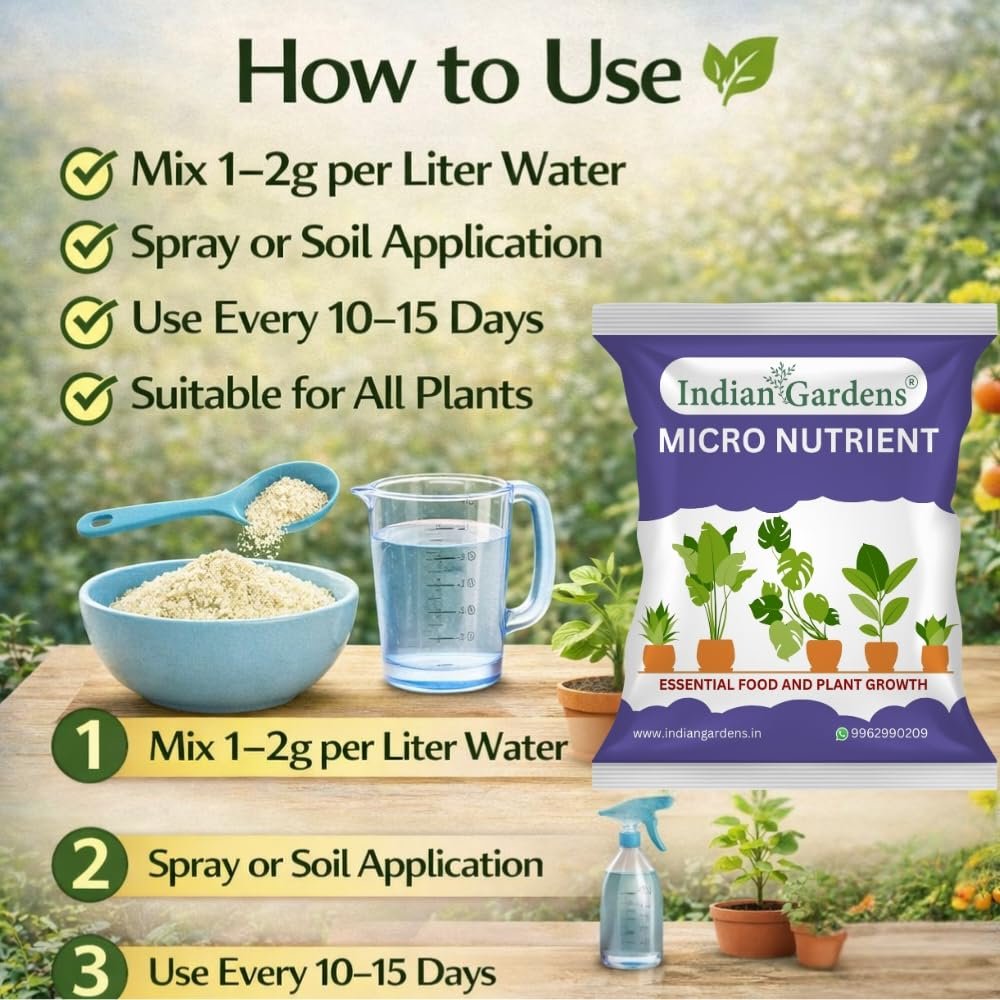 Indian Gardens - Micro Nutrient Fertilizer | Soil Applicant | Premium Essential Plant Food | Home Gardens for All Plants - 400 Grams - Image 4