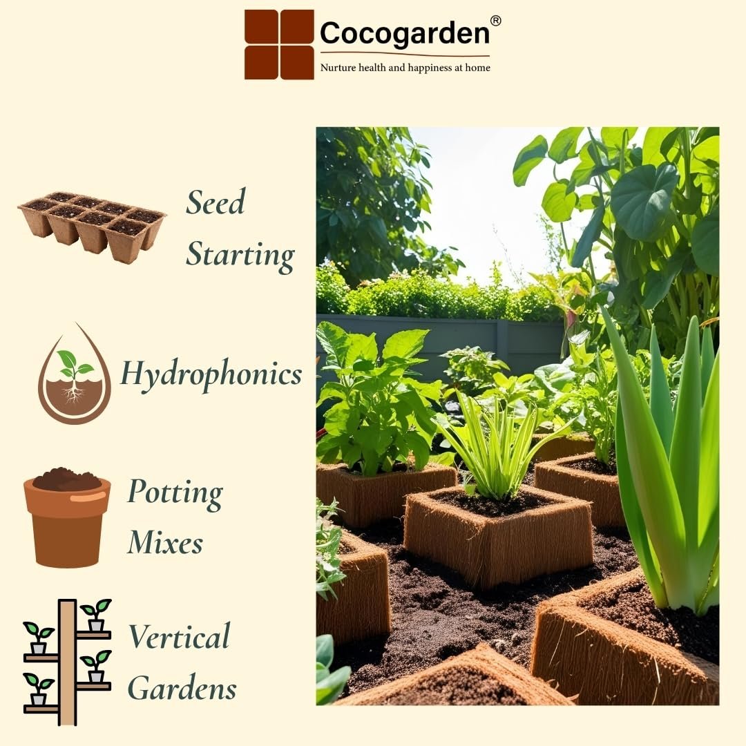 Cocogarden Cocopeat Block for Plants 5kg - Organic Coco Peat Brick, Expands up to 75 ltrs of Powder, Natural Garden Soil for Potting Mixture Home Terrace Gardening and Potted Plants - Image 7