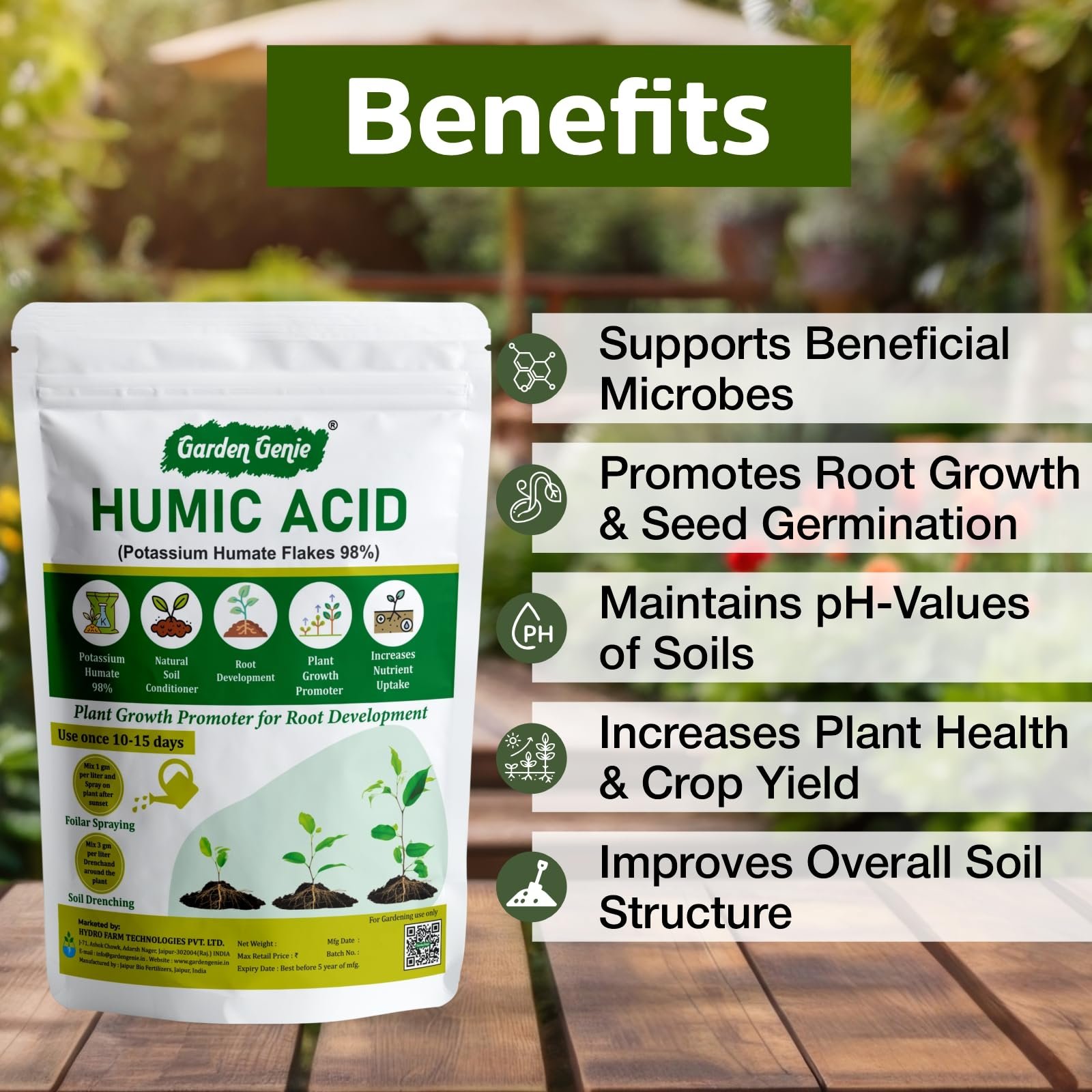 Garden Genie Humic Acid for Plants (Potassium Humate Flakes 98%), 830 Gm - Image 7