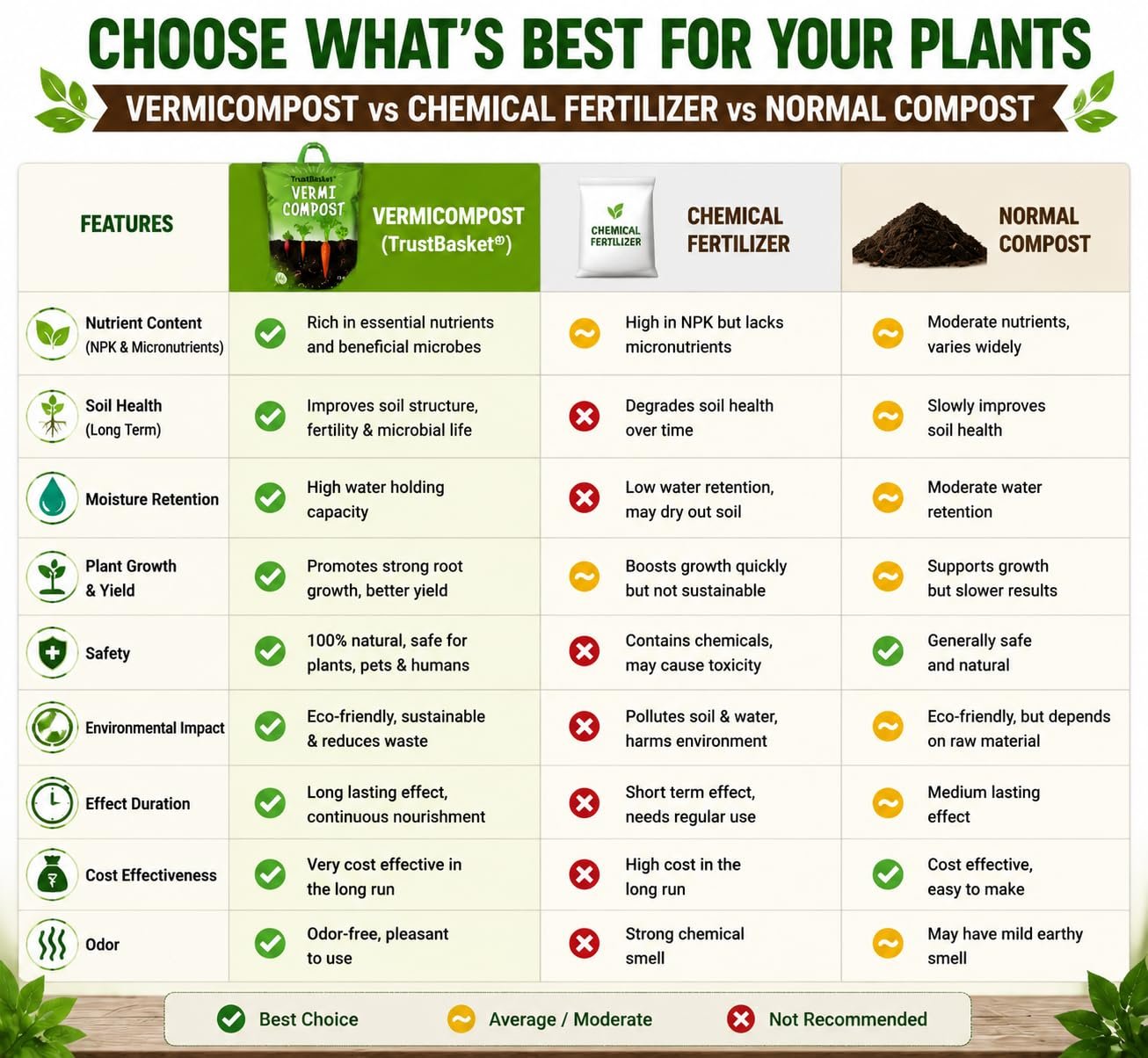 TrustBasket Vermicompost 5kg 100% Natural Organic Fertilizer for Plants | Nutrient-Rich Compost for Home Garden | Improves Plant Health, Water Retention & Soil Quality | Ideal for All Gardening Needs - Image 5