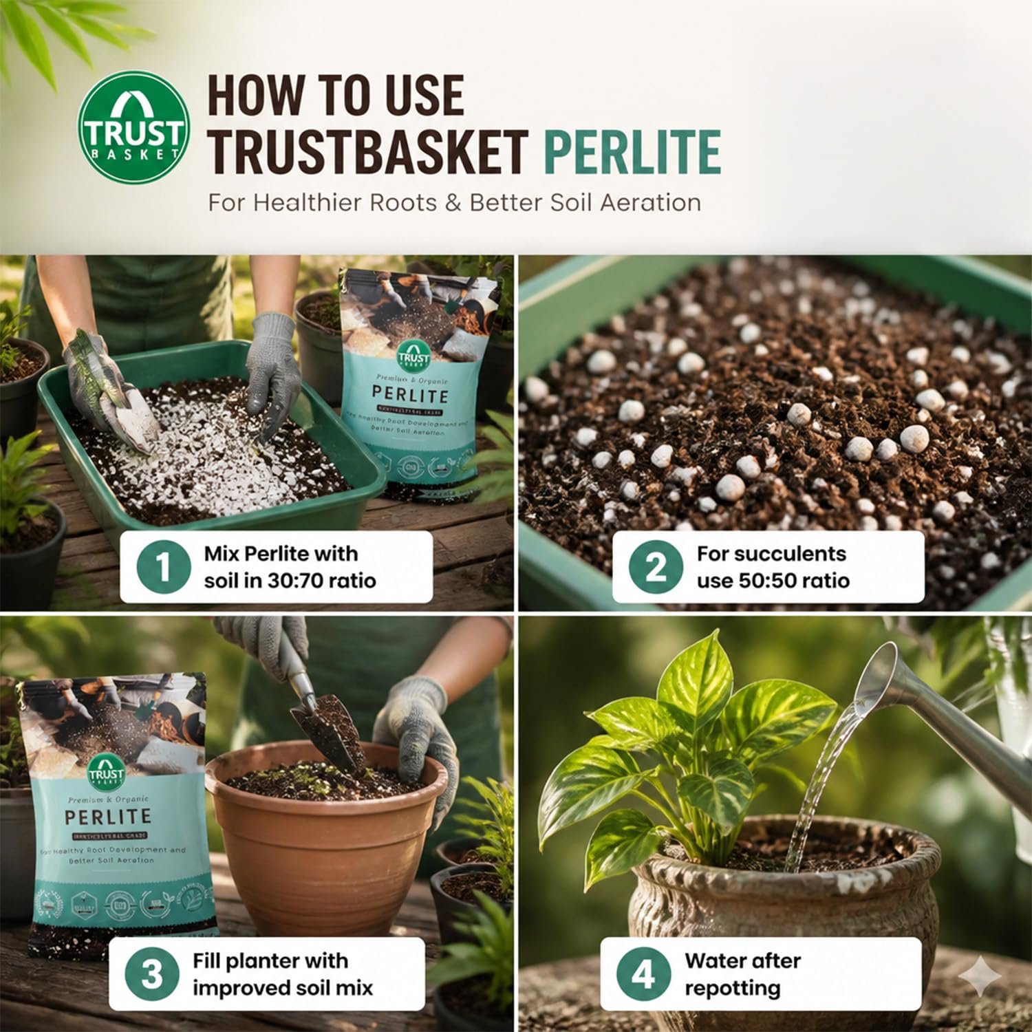 TrustBasket Perlite for Plants Soil Additive Horticultural Grade - for Indoor, Outdoor Plants and Hydroponics 450 gm (Set of 2) - Image 3