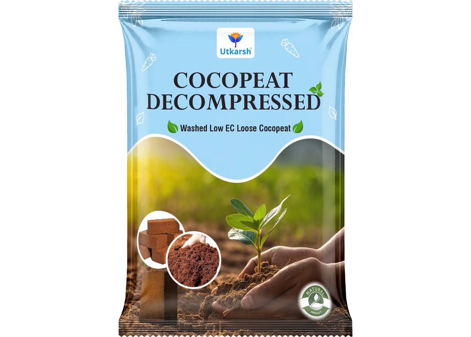 Decompressed Cocopeat Powder – 5 Kg, Ready-to-Use Kerala's Coconut Husk Fibre for Home Garden & Potted Plants, Coconut Coir for Potting Soil Mix, 100% Natural Soil Conditioner, High Water Retention