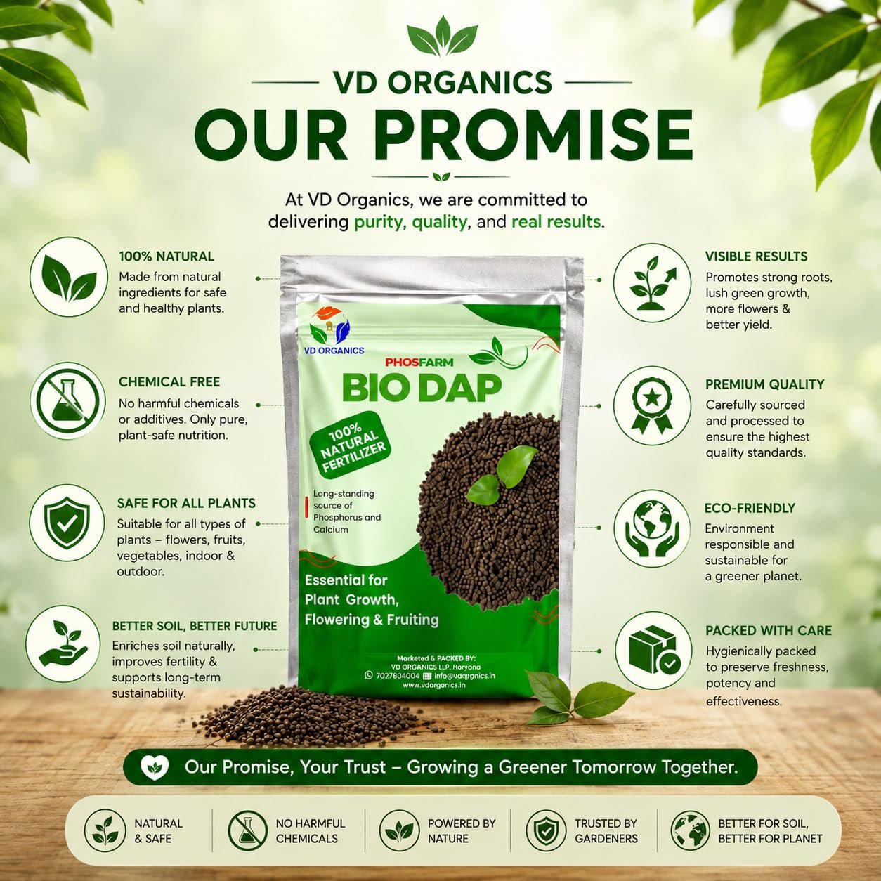 VD ORGANICS Bio Dap Organic Fertilizer for Plants 5kg, Granules | Organic Plant Food for Faster Root Growth, Healthy Flowering & Fruiting | Indoor & Outdoor Plants, Home Garden & Vegetable Plants - Image 8
