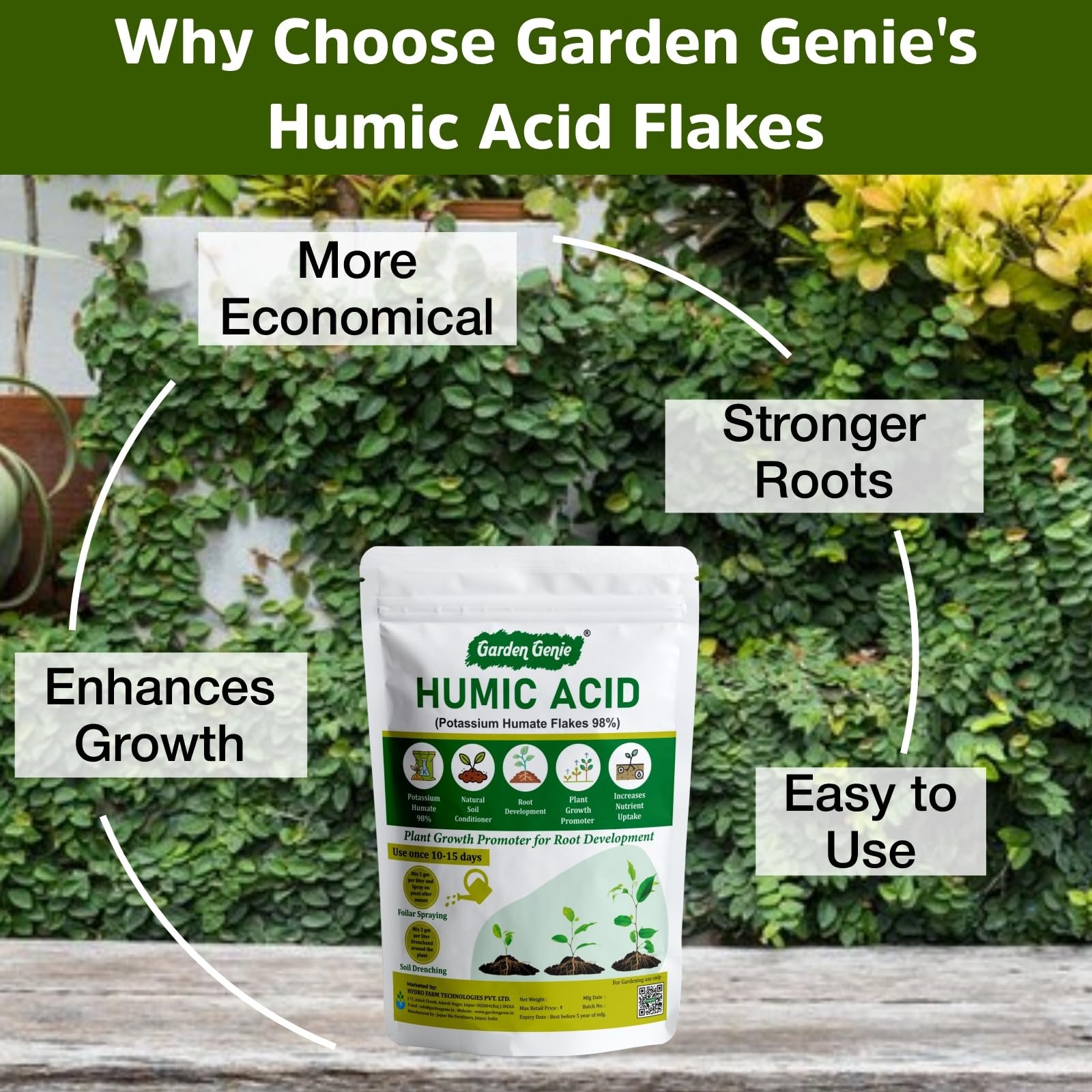 Garden Genie Humic Acid for Plants (Potassium Humate Flakes 98%), 830 Gm - Image 6