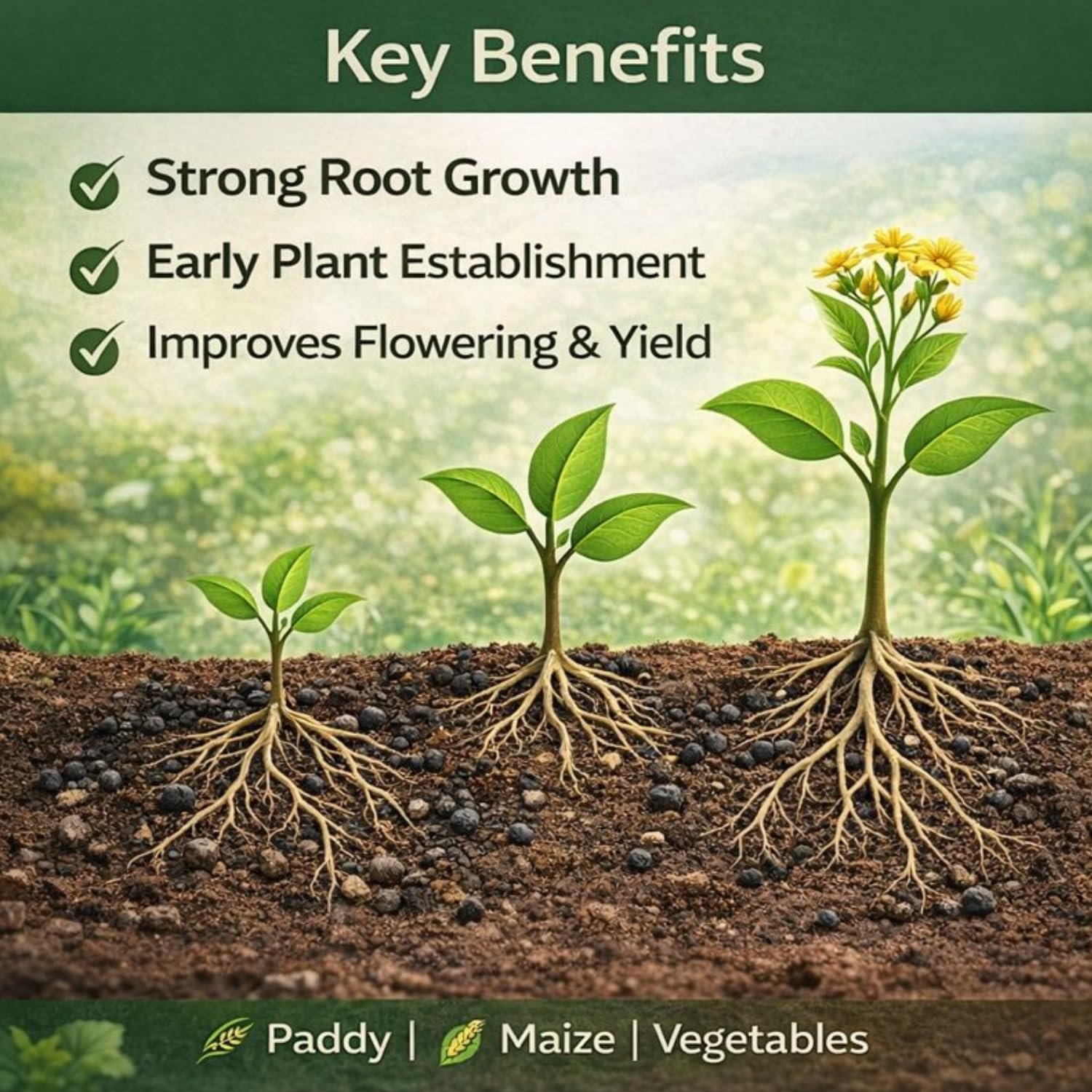Indian Gardens - Bio DAP Fertilizer (4500 Grams) for All Purpose Home Plants & Gardening Purpose 100% Water Soluble Fertilizer - - Image 3