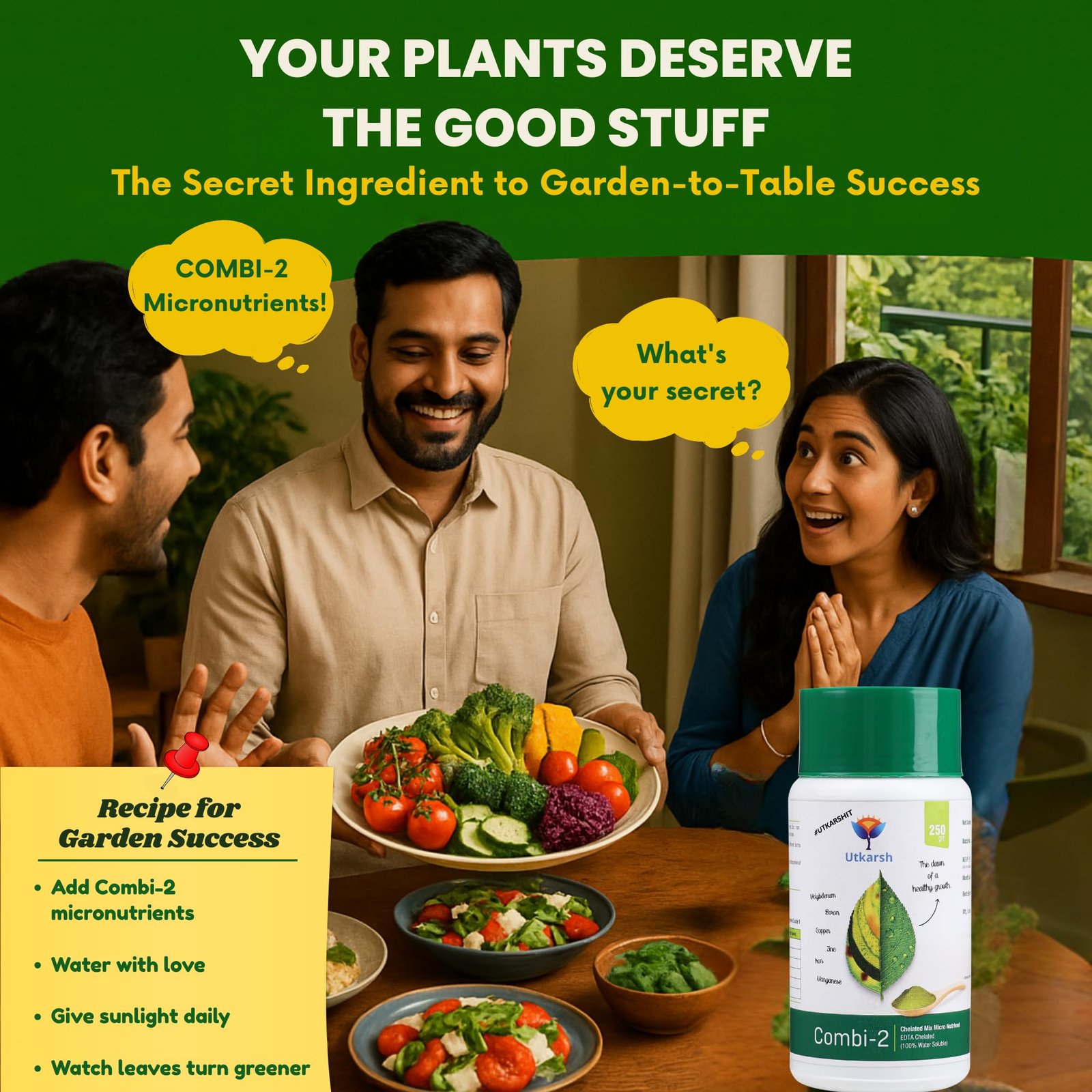 Utkarsh Combi-2 (EDTA Chelated Fertilizers, Mix Micronutrient) Prevents Mix Crop Deficiencies, Keeps Plants/Home Garden Healthy, Improves Crop Yield & Quality (500 gm; Pack of 1) - Image 5